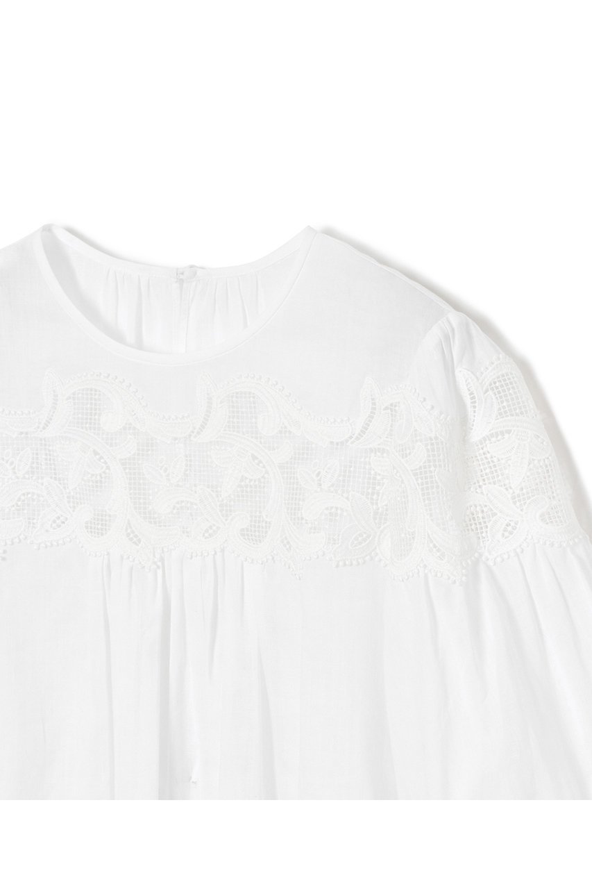 【アナイ/ANAYI】のラミーコットンレースギャザーブラウス 人気、トレンドファッション・服の通販 founy(ファニー) 　ファッション　Fashion　レディースファッション　Fashion for Women　トップス・カットソー　Cut & Sew Tops　シャツ・ブラウス・オフィスカジュアル　Elegant Blouses & Button-Ups　ギャザー　Gathered, Ruffled　ケミカル　Chemical, Chemical Wash　ショート　Short, Short Length　スリーブ　Sleeve, Long Sleeve / Short Sleeve　フェミニン　Feminine, Girly　フロント　Front, Front Design　レース　Lace, Lace Fabric　エレガント 上品　Elegant　再入荷　Restock / Back in Stock　other-3|ID: prp329100004607825 ipo3291000000032906813