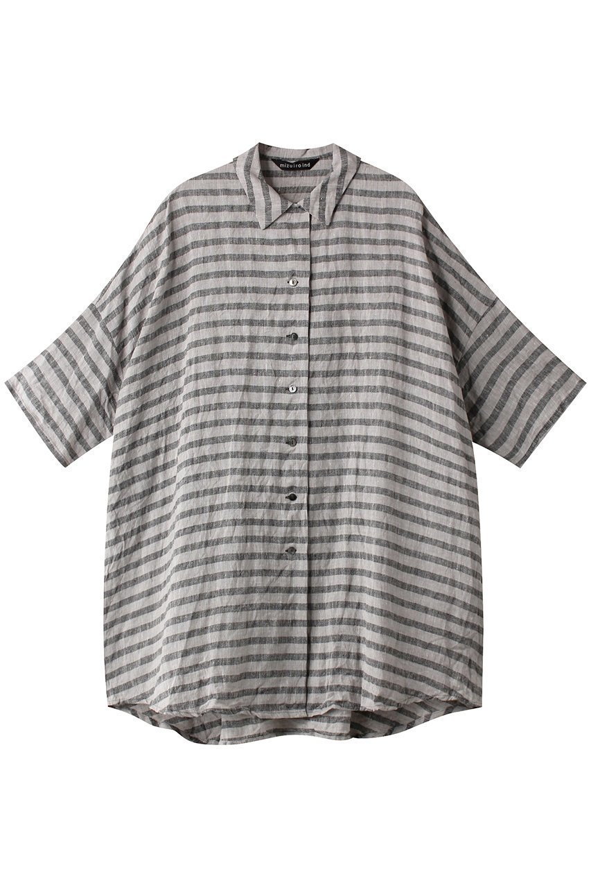 【ミズイロ インド/mizuiro ind】のBD linen wide shirt シャツ インテリア・キッズ・メンズ・レディースファッション・服の通販 founy(ファニー) 　ファッション　Fashion　レディースファッション　Fashion for Women　トップス・カットソー　Cut & Sew Tops　シャツ・ブラウス・オフィスカジュアル　Elegant Blouses & Button-Ups　ショート　Short, Short Length　スリーブ　Sleeve, Long Sleeve / Short Sleeve　ヘムライン　Hemline, Bottom Cut　ワイド　Wide, Wide Fit　夏　Summer　gray|ID: prp329100004607828 ipo3291000000032907120