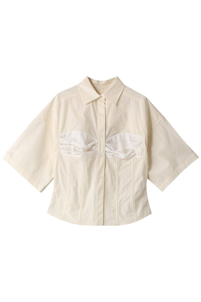 【プランク プロジェクト/PRANK PROJECT】のレースビスチェシャツ / Lace Bustier Shirt インテリア・キッズ・メンズ・レディースファッション・服の通販 founy(ファニー) https://founy.com/ ファッション Fashion レディースファッション Fashion for Women トップス・カットソー Cut & Sew Tops シャツ・ブラウス・オフィスカジュアル Elegant Blouses & Button-Ups ビスチェ Bustiers & Corset Tops / Layered Bustier Style おすすめ Recommended / Our Picks カッティング Cutting Detail ショート Short, Short Length スリーブ Sleeve, Long Sleeve / Short Sleeve タイプライター Typewriter Fabric, Crisp Cotton タンブラー Tumbler, Travel Mug ビスチェ Bustier, Corset Top フリンジ Fringe, Tassel メッシュ Mesh, Net Fabric リネン Linen, Linen Fabric レース Lace, Lace Fabric |ID: prp329100004607829 ipo3291000000032907513
