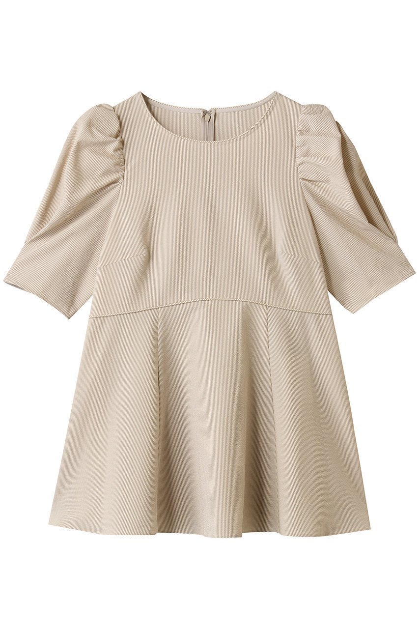 【アナイ/ANAYI】のサッカーストレッチペプラムブラウス インテリア・キッズ・メンズ・レディースファッション・服の通販 founy(ファニー) 　ファッション　Fashion　レディースファッション　Fashion for Women　トップス・カットソー　Cut & Sew Tops　シャツ・ブラウス・オフィスカジュアル　Elegant Blouses & Button-Ups　サッカー　Seersucker, Summer Fabric　ショート　Short, Short Length　ストレッチ　Stretch, Stretchy Fabric　スリーブ　Sleeve, Long Sleeve / Short Sleeve　フレア　Flare, Flared　ペプラム　Peplum, Flared Hem　ボトム　Bottoms, Lower Wear　マニッシュ　Mannish, Boyish　再入荷　Restock / Back in Stock　グレージュ|ID: prp329100004607831 ipo3291000000035058152