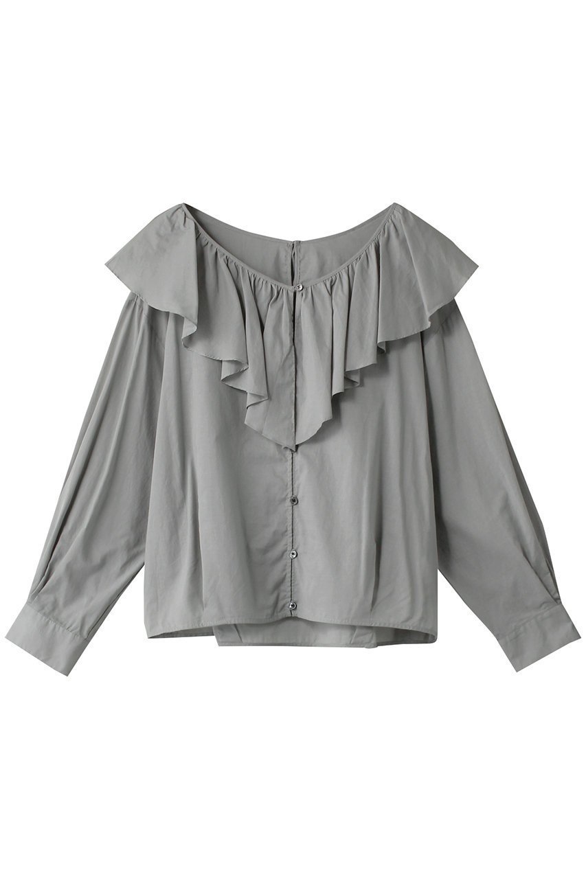 【スリー ドッツ/three dots】のコットンローン フレアカラーシャツ 人気、トレンドファッション・服の通販 founy(ファニー) 　ファッション　Fashion　レディースファッション　Fashion for Women　トップス・カットソー　Cut & Sew Tops　シャツ・ブラウス・オフィスカジュアル　Elegant Blouses & Button-Ups　おすすめ　Recommended / Our Picks　スリーブ　Sleeve, Long Sleeve / Short Sleeve　デコルテ　Décolleté, Neckline　フレア　Flare, Flared　ロング　Long, Long-Length　エレガント 上品　Elegant　 other-1|ID: prp329100004607832 ipo3291000000032908144
