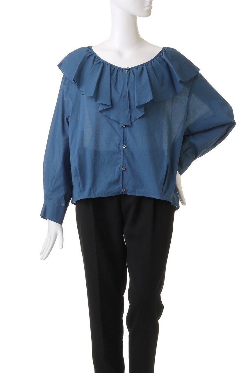 【スリー ドッツ/three dots】のコットンローン フレアカラーシャツ 人気、トレンドファッション・服の通販 founy(ファニー) 　ファッション　Fashion　レディースファッション　Fashion for Women　トップス・カットソー　Cut & Sew Tops　シャツ・ブラウス・オフィスカジュアル　Elegant Blouses & Button-Ups　おすすめ　Recommended / Our Picks　スリーブ　Sleeve, Long Sleeve / Short Sleeve　デコルテ　Décolleté, Neckline　フレア　Flare, Flared　ロング　Long, Long-Length　エレガント 上品　Elegant　other-2|ID: prp329100004607832 ipo3291000000032908154