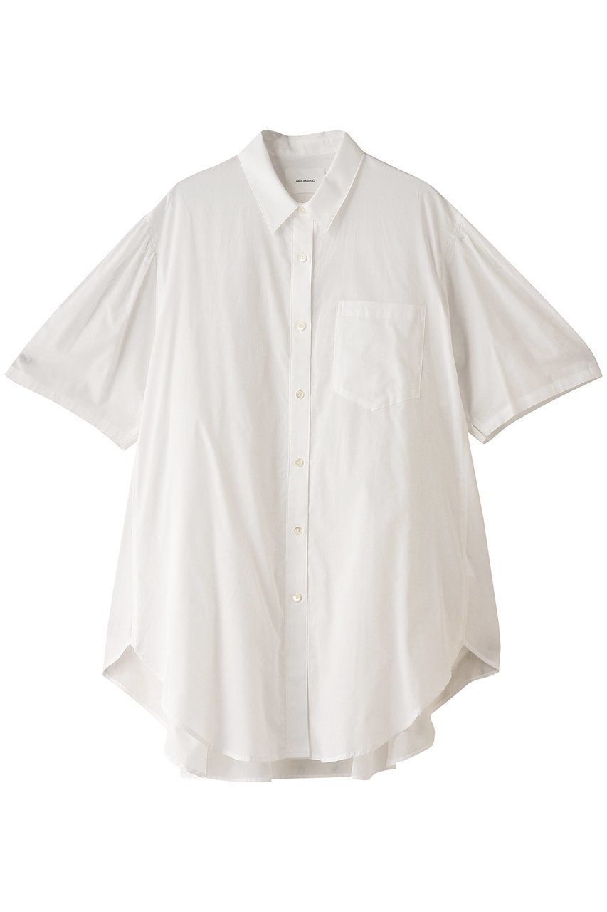 【ミディウミソリッド/MIDIUMISOLID】のhalf slv wide shirt シャツ インテリア・キッズ・メンズ・レディースファッション・服の通販 founy(ファニー) 　ファッション　Fashion　レディースファッション　Fashion for Women　トップス・カットソー　Cut & Sew Tops　シャツ・ブラウス・オフィスカジュアル　Elegant Blouses & Button-Ups　ショート　Short, Short Length　スリーブ　Sleeve, Long Sleeve / Short Sleeve　ワイド　Wide, Wide Fit　off white|ID: prp329100004607833 ipo3291000000032908169