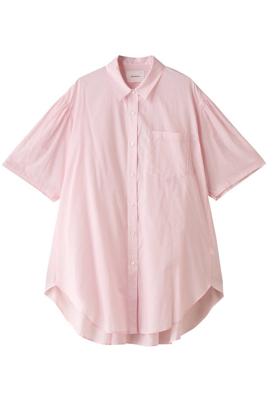 【ミディウミソリッド/MIDIUMISOLID】のhalf slv wide shirt シャツ インテリア・キッズ・メンズ・レディースファッション・服の通販 founy(ファニー) 　ファッション　Fashion　レディースファッション　Fashion for Women　トップス・カットソー　Cut & Sew Tops　シャツ・ブラウス・オフィスカジュアル　Elegant Blouses & Button-Ups　ショート　Short, Short Length　スリーブ　Sleeve, Long Sleeve / Short Sleeve　ワイド　Wide, Wide Fit　pink|ID: prp329100004607833 ipo3291000000032908174