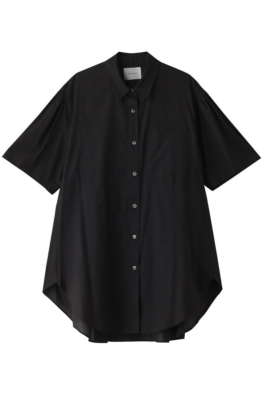 【ミディウミソリッド/MIDIUMISOLID】のhalf slv wide shirt シャツ インテリア・キッズ・メンズ・レディースファッション・服の通販 founy(ファニー) 　ファッション　Fashion　レディースファッション　Fashion for Women　トップス・カットソー　Cut & Sew Tops　シャツ・ブラウス・オフィスカジュアル　Elegant Blouses & Button-Ups　ショート　Short, Short Length　スリーブ　Sleeve, Long Sleeve / Short Sleeve　ワイド　Wide, Wide Fit　black|ID: prp329100004607833 ipo3291000000032908177