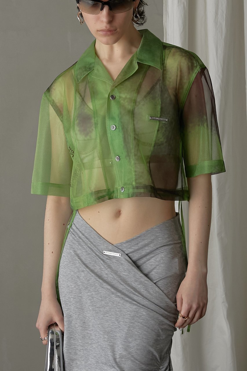 【プランク プロジェクト/PRANK PROJECT】のアブストラクトプリントシャツ / Abstract Printed Shirt 人気、トレンドファッション・服の通販 founy(ファニー) 　ファッション　Fashion　レディースファッション　Fashion for Women　トップス・カットソー　Cut & Sew Tops　シャツ・ブラウス・オフィスカジュアル　Elegant Blouses & Button-Ups　シアー　Sheer, See-Through　ショート　Short, Short Length　スリーブ　Sleeve, Long Sleeve / Short Sleeve　セットアップ　Set-Up, Coordinated Outfit　プリント　Print, Printed Pattern　other-3|ID: prp329100004607834 ipo3291000000032908294