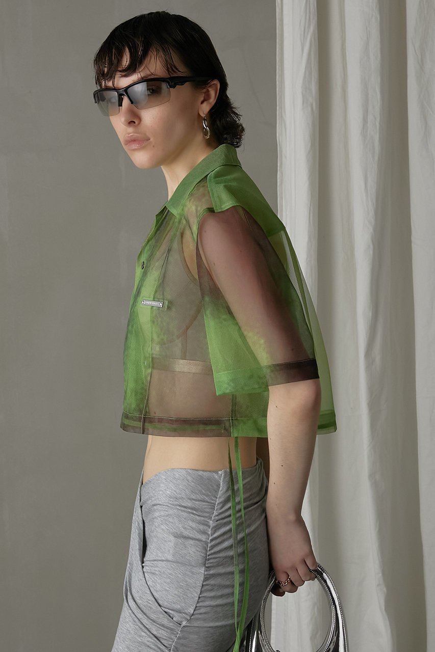 【プランク プロジェクト/PRANK PROJECT】のアブストラクトプリントシャツ / Abstract Printed Shirt 人気、トレンドファッション・服の通販 founy(ファニー) 　ファッション　Fashion　レディースファッション　Fashion for Women　トップス・カットソー　Cut & Sew Tops　シャツ・ブラウス・オフィスカジュアル　Elegant Blouses & Button-Ups　シアー　Sheer, See-Through　ショート　Short, Short Length　スリーブ　Sleeve, Long Sleeve / Short Sleeve　セットアップ　Set-Up, Coordinated Outfit　プリント　Print, Printed Pattern　other-4|ID: prp329100004607834 ipo3291000000032908298