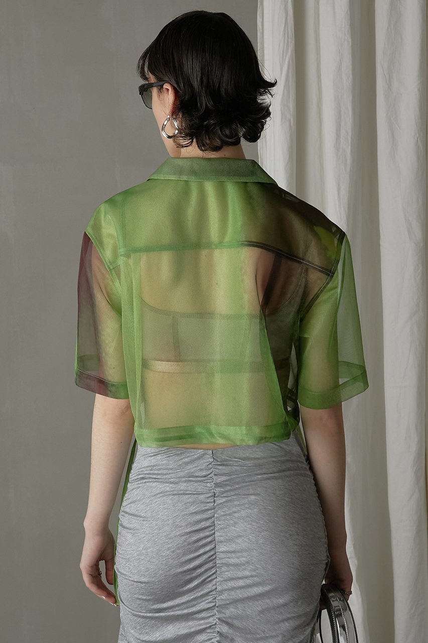 【プランク プロジェクト/PRANK PROJECT】のアブストラクトプリントシャツ / Abstract Printed Shirt 人気、トレンドファッション・服の通販 founy(ファニー) 　ファッション　Fashion　レディースファッション　Fashion for Women　トップス・カットソー　Cut & Sew Tops　シャツ・ブラウス・オフィスカジュアル　Elegant Blouses & Button-Ups　シアー　Sheer, See-Through　ショート　Short, Short Length　スリーブ　Sleeve, Long Sleeve / Short Sleeve　セットアップ　Set-Up, Coordinated Outfit　プリント　Print, Printed Pattern　other-5|ID: prp329100004607834 ipo3291000000032908301