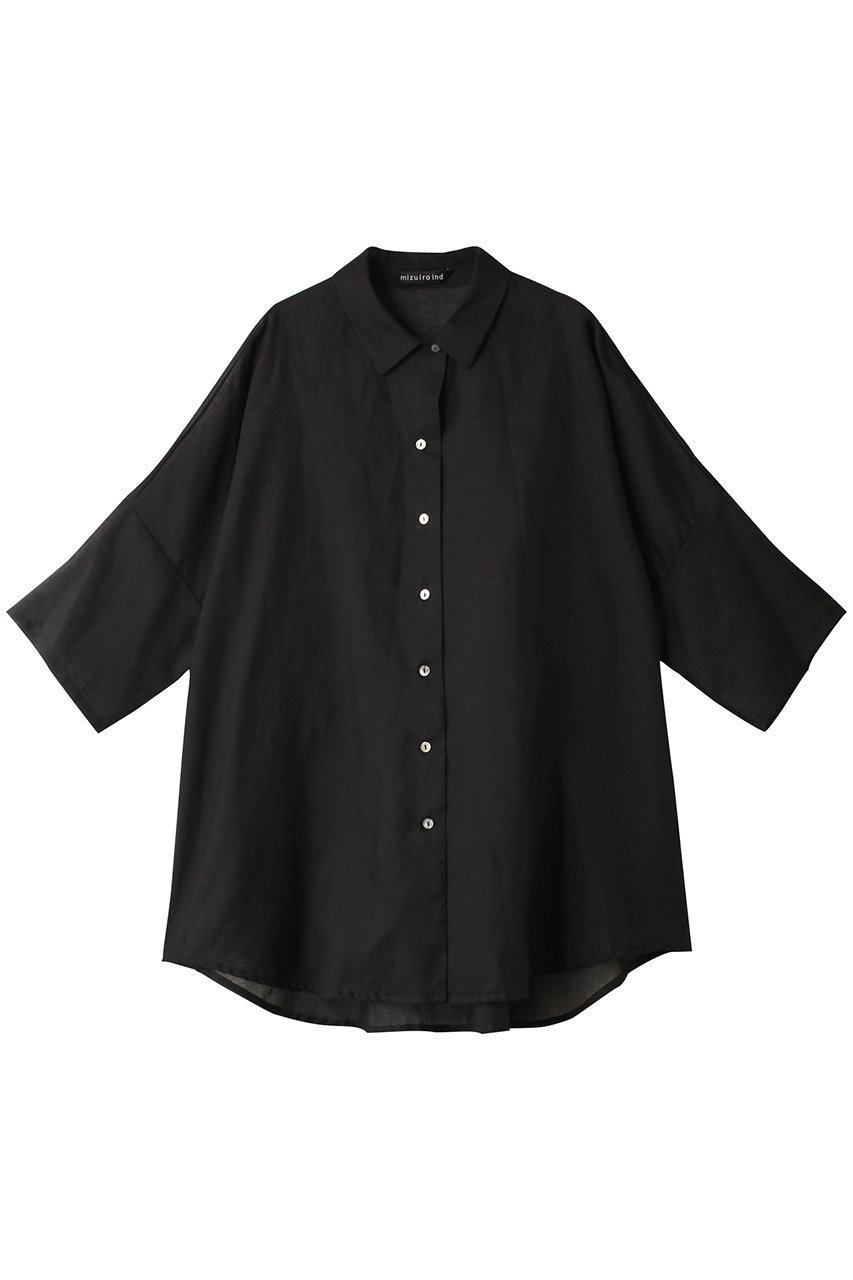 【ミズイロ インド/mizuiro ind】のhalf slv wide shirt シャツ インテリア・キッズ・メンズ・レディースファッション・服の通販 founy(ファニー) 　ファッション　Fashion　レディースファッション　Fashion for Women　トップス・カットソー　Cut & Sew Tops　シャツ・ブラウス・オフィスカジュアル　Elegant Blouses & Button-Ups　キャミ　Camisole, Cami Top　シアー　Sheer, See-Through　ショート　Short, Short Length　スリーブ　Sleeve, Long Sleeve / Short Sleeve　ワイド　Wide, Wide Fit　夏　Summer　black|ID: prp329100004607842 ipo3291000000032909701
