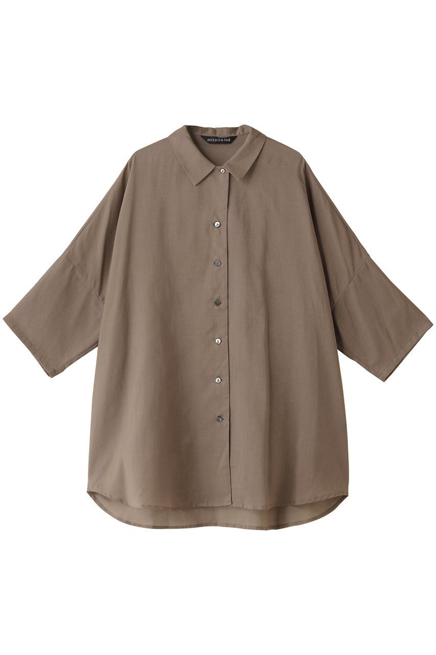 【ミズイロ インド/mizuiro ind】のhalf slv wide shirt シャツ インテリア・キッズ・メンズ・レディースファッション・服の通販 founy(ファニー) 　ファッション　Fashion　レディースファッション　Fashion for Women　トップス・カットソー　Cut & Sew Tops　シャツ・ブラウス・オフィスカジュアル　Elegant Blouses & Button-Ups　キャミ　Camisole, Cami Top　シアー　Sheer, See-Through　ショート　Short, Short Length　スリーブ　Sleeve, Long Sleeve / Short Sleeve　ワイド　Wide, Wide Fit　夏　Summer　brown|ID: prp329100004607842 ipo3291000000032909706