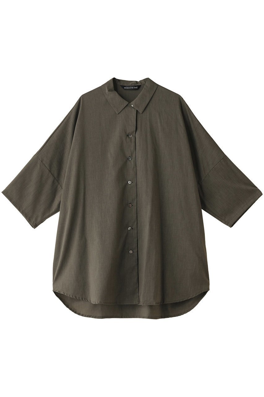 【ミズイロ インド/mizuiro ind】のhalf slv wide shirt シャツ インテリア・キッズ・メンズ・レディースファッション・服の通販 founy(ファニー) 　ファッション　Fashion　レディースファッション　Fashion for Women　トップス・カットソー　Cut & Sew Tops　シャツ・ブラウス・オフィスカジュアル　Elegant Blouses & Button-Ups　キャミ　Camisole, Cami Top　シアー　Sheer, See-Through　ショート　Short, Short Length　スリーブ　Sleeve, Long Sleeve / Short Sleeve　ワイド　Wide, Wide Fit　夏　Summer　khakiA|ID: prp329100004607842 ipo3291000000032909710