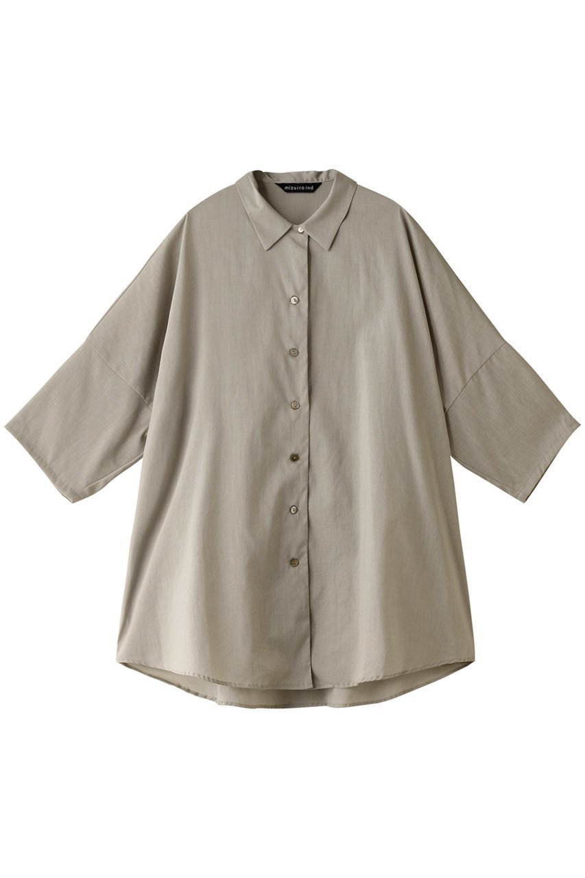 【ミズイロ インド/mizuiro ind】のhalf slv wide shirt シャツ インテリア・キッズ・メンズ・レディースファッション・服の通販 founy(ファニー) 　ファッション　Fashion　レディースファッション　Fashion for Women　トップス・カットソー　Cut & Sew Tops　シャツ・ブラウス・オフィスカジュアル　Elegant Blouses & Button-Ups　キャミ　Camisole, Cami Top　シアー　Sheer, See-Through　ショート　Short, Short Length　スリーブ　Sleeve, Long Sleeve / Short Sleeve　ワイド　Wide, Wide Fit　夏　Summer　beigeA|ID: prp329100004607842 ipo3291000000032909713