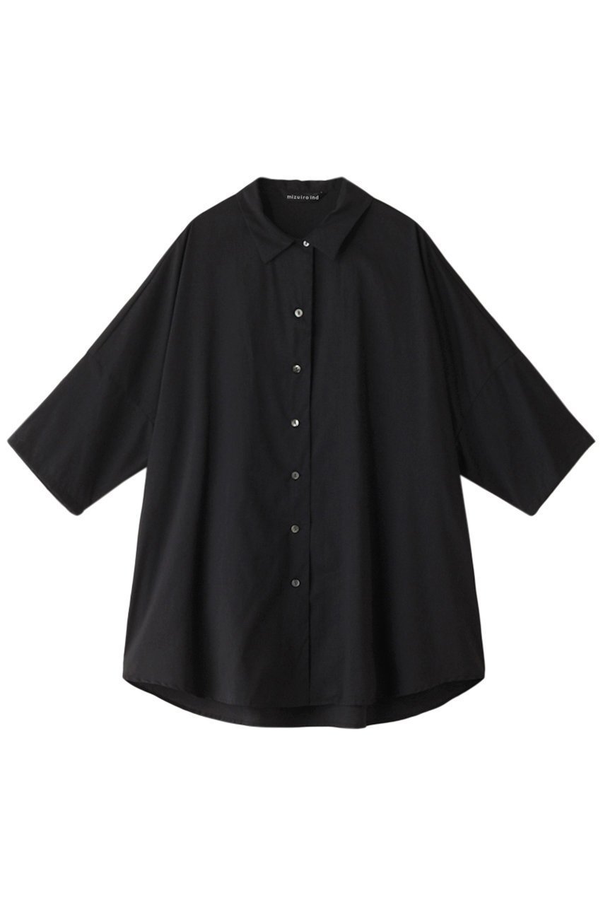 【ミズイロ インド/mizuiro ind】のhalf slv wide shirt シャツ インテリア・キッズ・メンズ・レディースファッション・服の通販 founy(ファニー) 　ファッション　Fashion　レディースファッション　Fashion for Women　トップス・カットソー　Cut & Sew Tops　シャツ・ブラウス・オフィスカジュアル　Elegant Blouses & Button-Ups　キャミ　Camisole, Cami Top　シアー　Sheer, See-Through　ショート　Short, Short Length　スリーブ　Sleeve, Long Sleeve / Short Sleeve　ワイド　Wide, Wide Fit　夏　Summer　blackA|ID: prp329100004607842 ipo3291000000032909715