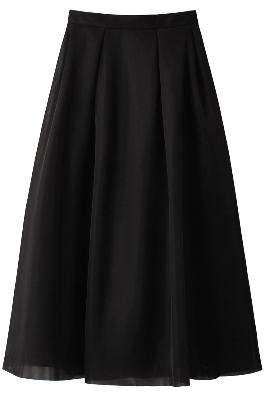 【クラネ/CLANE】のSHEER RUSSELL VOLUME FLARE SKIRT/スカート インテリア・キッズ・メンズ・レディースファッション・服の通販 founy(ファニー) 　ファッション　Fashion　レディースファッション　Fashion for Women　スカート　Skirts　ロングスカート　Long Skirts / Maxi & Midi Skirts　クッション　Cushion, Throw Pillow　コンパクト　Compact, Small Size　シアー　Sheer, See-Through　ダブル　Double, Double-Breasted　フォルム　Silhouette, Form　フレア　Flare, Flared　ラッセル　Raschel, Raschel Lace　ロング　Long, Long-Length　BLACK|ID: prp329100004607863 ipo3291000000035814320