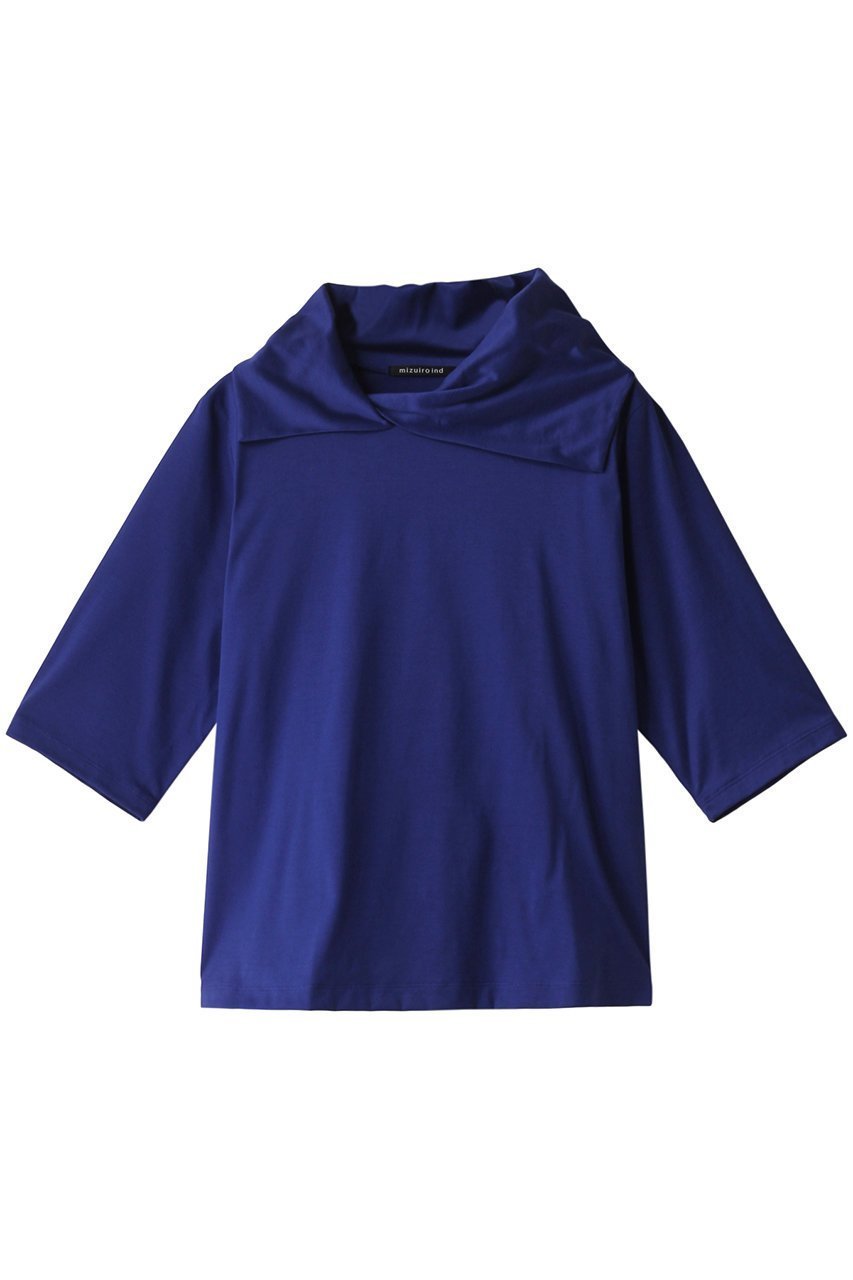【ミズイロ インド/mizuiro ind】のdrape collar P/O プルオーバー インテリア・キッズ・メンズ・レディースファッション・服の通販 founy(ファニー) 　ファッション　Fashion　レディースファッション　Fashion for Women　トップス・カットソー　Cut & Sew Tops　シャツ・ブラウス・オフィスカジュアル　Elegant Blouses & Button-Ups　カジュアルプルオーバー・ニットトップス　Pullovers & Knit Tops / Casual Pullovers　ショート　Short, Short Length　スリーブ　Sleeve, Long Sleeve / Short Sleeve　ボトム　Bottoms, Lower Wear　エレガント 上品　Elegant　blue|ID: prp329100004607864 ipo3291000000032911095