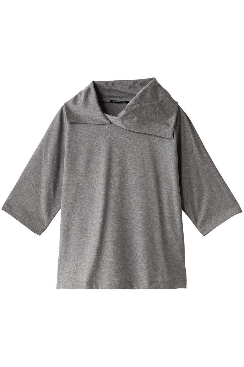 【ミズイロ インド/mizuiro ind】のdrape collar P/O プルオーバー インテリア・キッズ・メンズ・レディースファッション・服の通販 founy(ファニー) 　ファッション　Fashion　レディースファッション　Fashion for Women　トップス・カットソー　Cut & Sew Tops　シャツ・ブラウス・オフィスカジュアル　Elegant Blouses & Button-Ups　カジュアルプルオーバー・ニットトップス　Pullovers & Knit Tops / Casual Pullovers　ショート　Short, Short Length　スリーブ　Sleeve, Long Sleeve / Short Sleeve　ボトム　Bottoms, Lower Wear　エレガント 上品　Elegant　gray|ID: prp329100004607864 ipo3291000000032911101