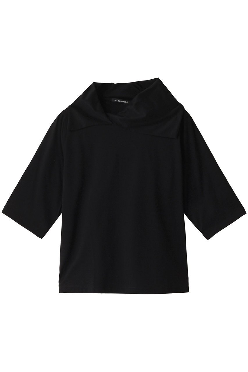 【ミズイロ インド/mizuiro ind】のdrape collar P/O プルオーバー インテリア・キッズ・メンズ・レディースファッション・服の通販 founy(ファニー) 　ファッション　Fashion　レディースファッション　Fashion for Women　トップス・カットソー　Cut & Sew Tops　シャツ・ブラウス・オフィスカジュアル　Elegant Blouses & Button-Ups　カジュアルプルオーバー・ニットトップス　Pullovers & Knit Tops / Casual Pullovers　ショート　Short, Short Length　スリーブ　Sleeve, Long Sleeve / Short Sleeve　ボトム　Bottoms, Lower Wear　エレガント 上品　Elegant　black|ID: prp329100004607864 ipo3291000000032911104