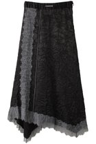 【プランク プロジェクト/PRANK PROJECT】のワッシャーサテンレーストリムスカート / Washed Satin Lace Trim Skirt 人気、トレンドファッション・服の通販 founy(ファニー) ファッション Fashion レディースファッション Fashion for Women スカート Skirts ロングスカート Long Skirts / Maxi & Midi Skirts イレギュラー Irregular Design サテン Satin, Glossy Fabric トリミング Trimming, Decorative Edge パーティ Party, Party Style レース Lace, Lace Fabric ロング Long, Long-Length ワッシャー Washer, Crinkled Finish thumbnail BLK(ブラック)|ID: prp329100004607870 ipo3291000000035057355