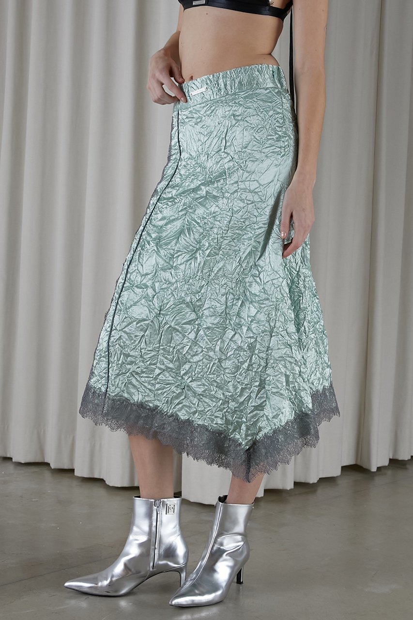 【プランク プロジェクト/PRANK PROJECT】のワッシャーサテンレーストリムスカート / Washed Satin Lace Trim Skirt 人気、トレンドファッション・服の通販 founy(ファニー) ファッション Fashion レディースファッション Fashion for Women スカート Skirts ロングスカート Long Skirts / Maxi & Midi Skirts イレギュラー Irregular Design サテン Satin, Glossy Fabric トリミング Trimming, Decorative Edge パーティ Party, Party Style レース Lace, Lace Fabric ロング Long, Long-Length ワッシャー Washer, Crinkled Finish other-7|ID: prp329100004607870 ipo3291000000035273233