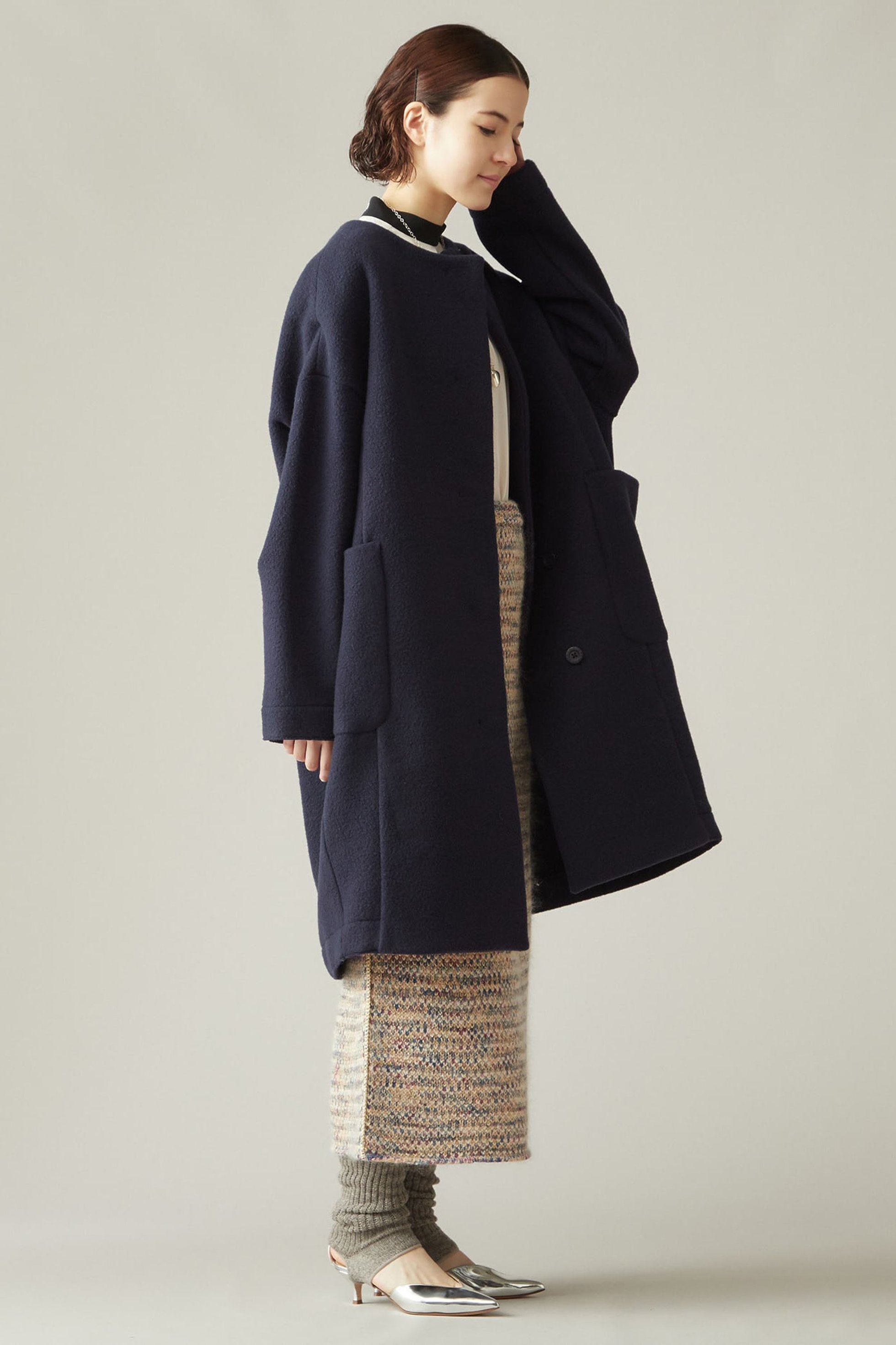 【マルティニーク/martinique】の【COGTHEBIGSMOKE】EMILY ROUND NECK COAT 人気、トレンドファッション・服の通販 founy(ファニー) 　ファッション　Fashion　レディースファッション　Fashion for Women　アウター　Coat / Outerwear Collection　コート・ロングコート・ピーコート　Long Coats, Peacoats & More　カッティング　Cutting Detail　コレクション　Collection, Seasonal Line　トレンド　Trend, Trending Now　パッチ　Patch, Appliqué　ブランケット　Blanket, Throw Blanket　ポケット　Pocket, Pocket Detail　リアル　Real, Realistic　ロング　Long, Long-Length　ロンドン　London Style, British Inspired　日本製　Made In Japan　other-3|ID: prp329100004607887 ipo3291000000032911934
