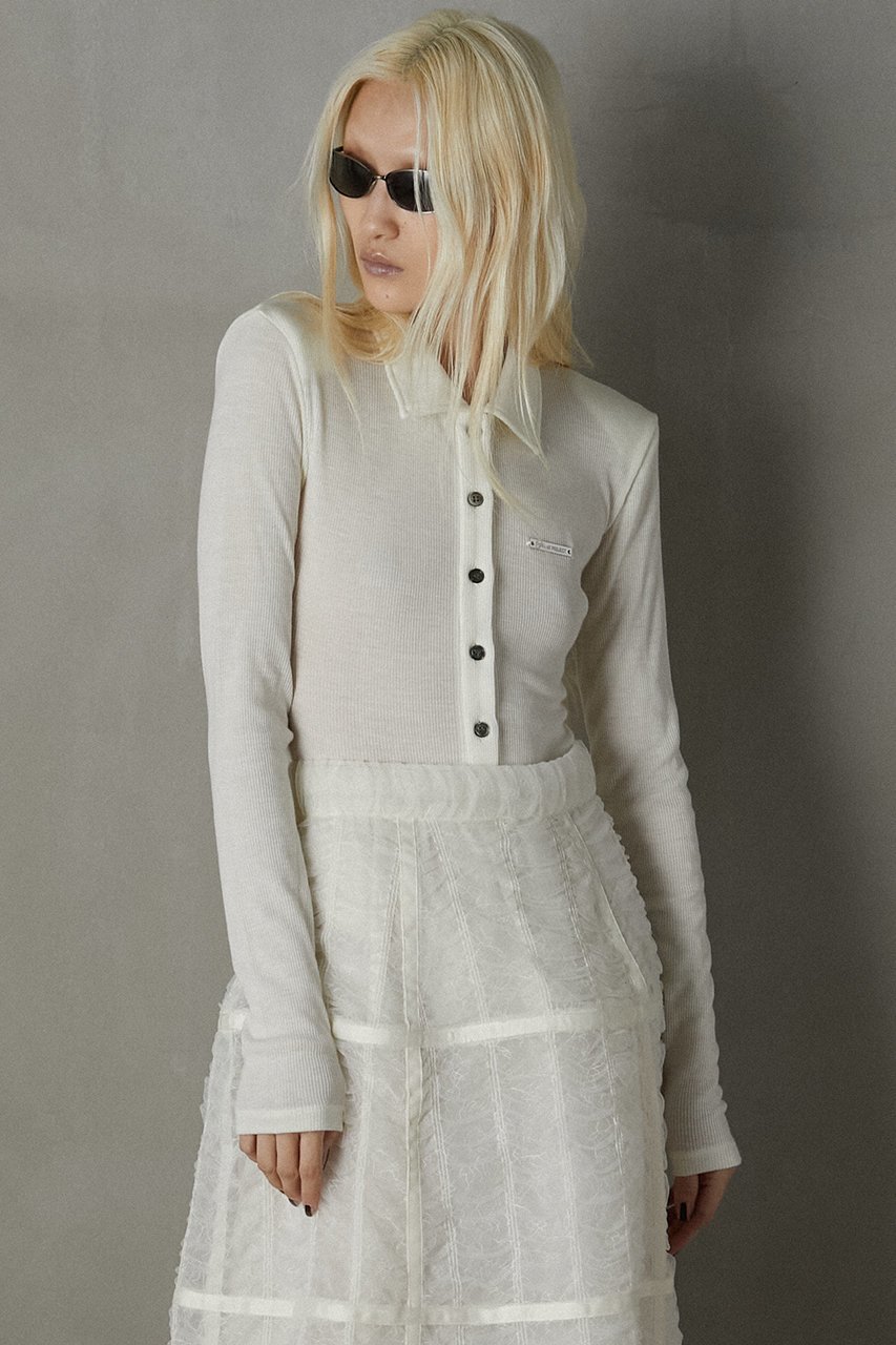 【プランク プロジェクト/PRANK PROJECT】のポロボディスーツ / Polo Bodysuit 人気、トレンドファッション・服の通販 founy(ファニー) ファッション Fashion レディースファッション Fashion for Women トップス・カットソー Cut & Sew Tops シャツ・ブラウス・オフィスカジュアル Elegant Blouses & Button-Ups ロングTシャツ・Tシャツ Longline T-Shirts & Tees カットソー・ベーシックTシャツ Cut-and-Sewn Tops / Stretch Tees & Basics カッティング Cutting Detail シンプル Simple, Minimal スリーブ Sleeve, Long Sleeve / Short Sleeve スーツ Suit, Formalwear テレコ Ribbed, Rib Stitch ポロシャツ Polo Shirt, Collared Tee ロング Long, Long-Length other-3|ID: prp329100004607896 ipo3291000000034421469