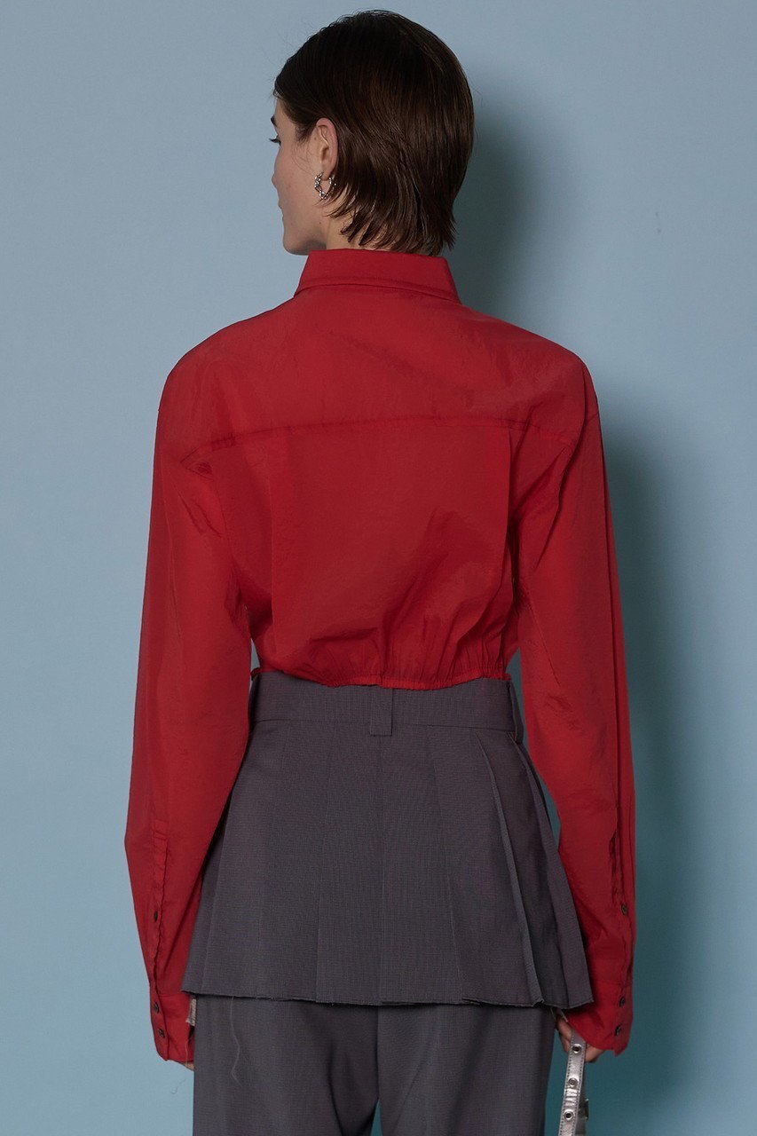 【メゾンスペシャル/MAISON SPECIAL】のSheer Short Length Shirt/シアーショートシャツ 人気、トレンドファッション・服の通販 founy(ファニー) 　ファッション　Fashion　レディースファッション　Fashion for Women　トップス・カットソー　Cut & Sew Tops　シャツ・ブラウス・オフィスカジュアル　Elegant Blouses & Button-Ups　シャーリング　Shirring, Ruched　ショート　Short, Short Length　ストライプ　Stripe, Striped Pattern　ストレッチ　Stretch, Stretchy Fabric　スリーブ　Sleeve, Long Sleeve / Short Sleeve　バランス　Balance, Style Balance　ボトム　Bottoms, Lower Wear　ロング　Long, Long-Length　ワンポイント　One Point, Statement Accent　other-7|ID: prp329100004607900 ipo3291000000035064158