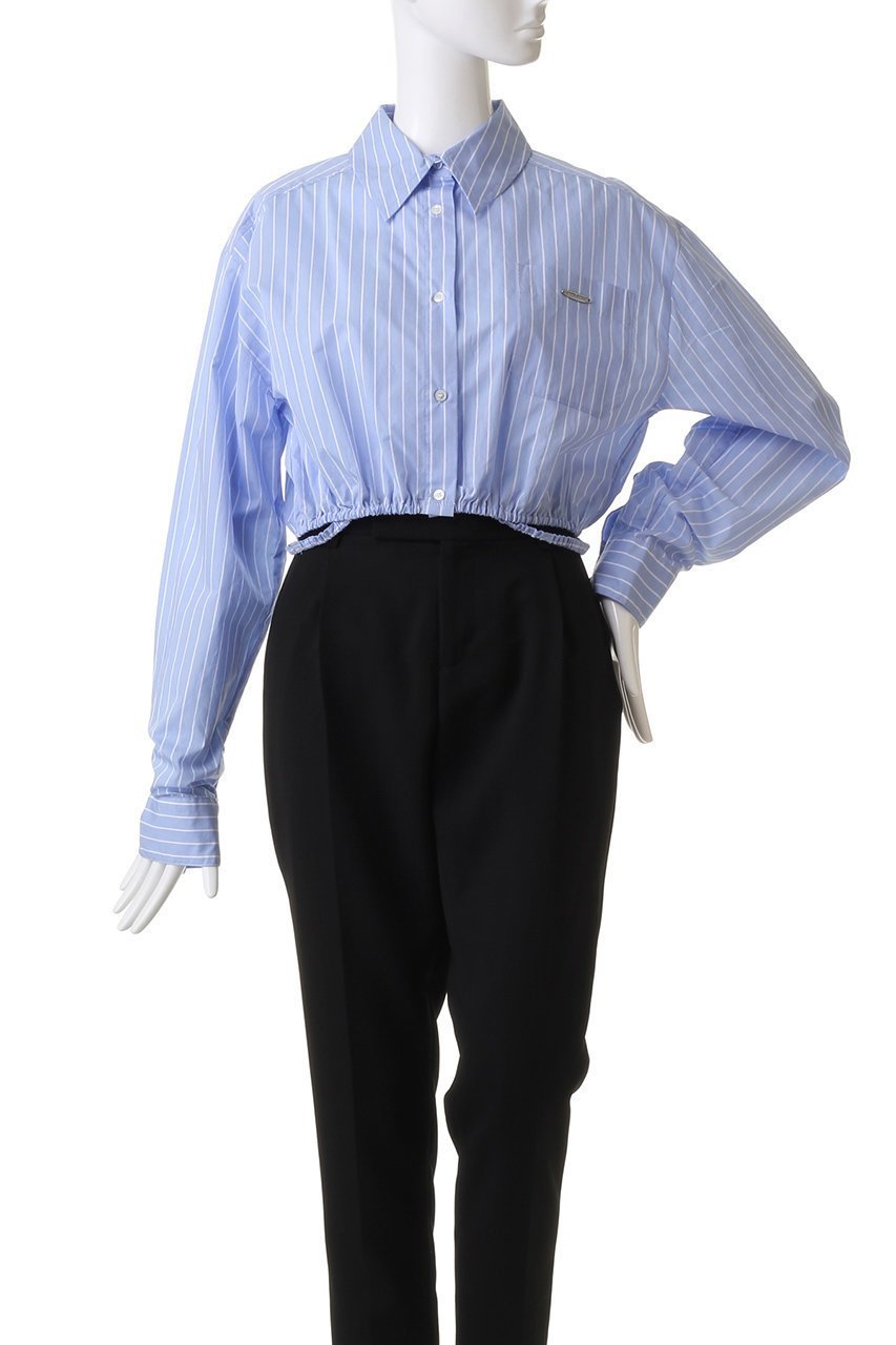 【メゾンスペシャル/MAISON SPECIAL】のSheer Short Length Shirt/シアーショートシャツ 人気、トレンドファッション・服の通販 founy(ファニー) 　ファッション　Fashion　レディースファッション　Fashion for Women　トップス・カットソー　Cut & Sew Tops　シャツ・ブラウス・オフィスカジュアル　Elegant Blouses & Button-Ups　シャーリング　Shirring, Ruched　ショート　Short, Short Length　ストライプ　Stripe, Striped Pattern　ストレッチ　Stretch, Stretchy Fabric　スリーブ　Sleeve, Long Sleeve / Short Sleeve　バランス　Balance, Style Balance　ボトム　Bottoms, Lower Wear　ロング　Long, Long-Length　ワンポイント　One Point, Statement Accent　other-2|ID: prp329100004607900 ipo3291000000036029393