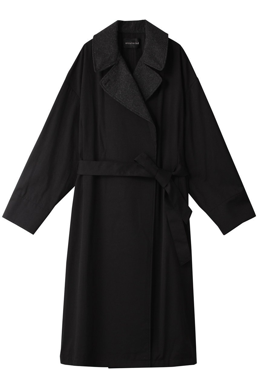 【ミズイロ インド/mizuiro ind】のwide long CT コート インテリア・キッズ・メンズ・レディースファッション・服の通販 founy(ファニー) 　ファッション　Fashion　レディースファッション　Fashion for Women　アウター　Coat / Outerwear Collection　コート・ロングコート・ピーコート　Long Coats, Peacoats & More　ロング　Long, Long-Length　秋　Autumn　black|ID: prp329100004607901 ipo3291000000034980330