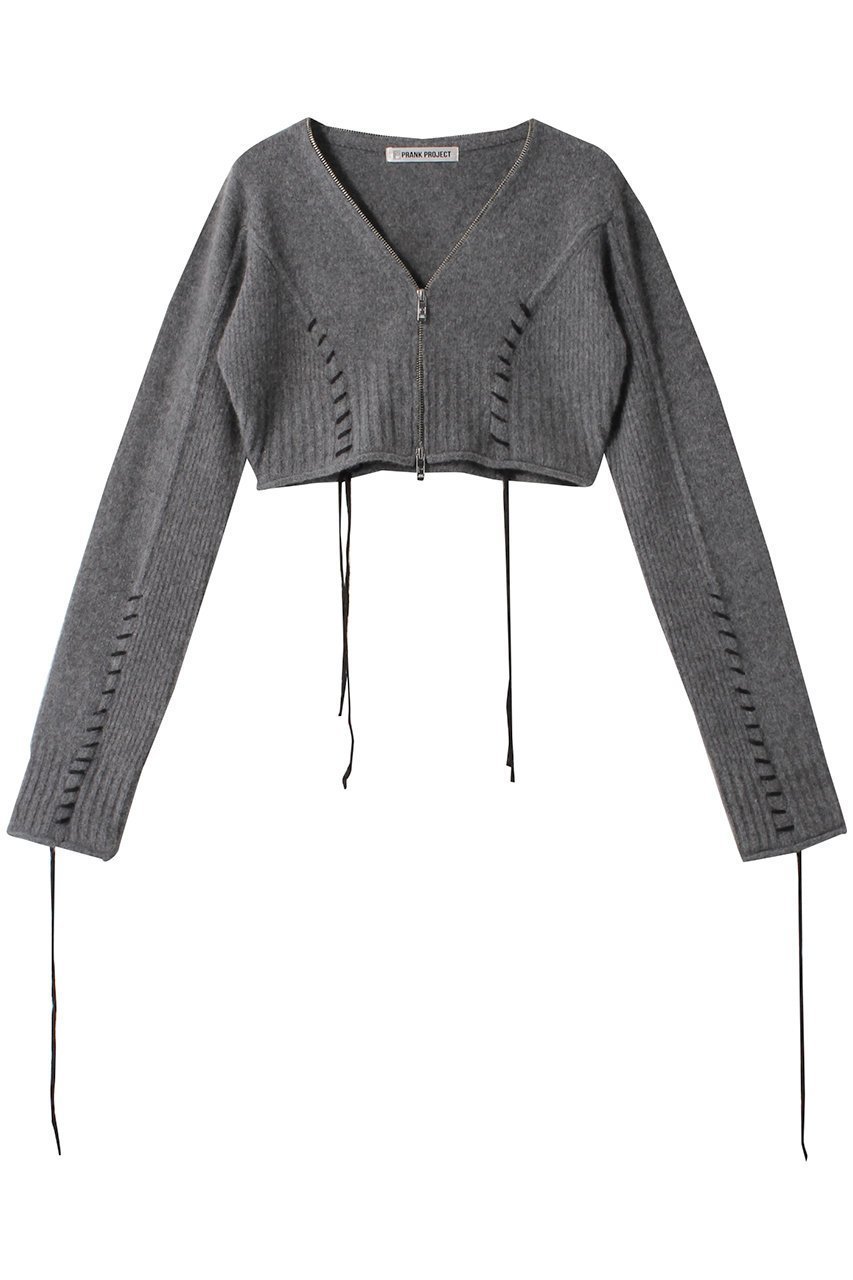 【プランク プロジェクト/PRANK PROJECT】のカシミヤブレンドレースアップニット / Cashmere Blend Lace-Up Knit インテリア・キッズ・メンズ・レディースファッション・服の通販 founy(ファニー) ファッション Fashion レディースファッション Fashion for Women トップス・カットソー Cut & Sew Tops ニット Knit Tops & Sweaters カジュアルプルオーバー・ニットトップス Pullovers & Knit Tops / Casual Pullovers カーディガン Cardigan, Knitwear ジップ Zip, Zipper フェミニン Feminine, Girly GRY(グレー)|ID: prp329100004607902 ipo3291000000034422844