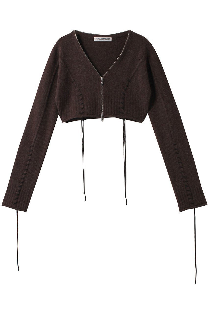 【プランク プロジェクト/PRANK PROJECT】のカシミヤブレンドレースアップニット / Cashmere Blend Lace-Up Knit インテリア・キッズ・メンズ・レディースファッション・服の通販 founy(ファニー) ファッション Fashion レディースファッション Fashion for Women トップス・カットソー Cut & Sew Tops ニット Knit Tops & Sweaters カジュアルプルオーバー・ニットトップス Pullovers & Knit Tops / Casual Pullovers カーディガン Cardigan, Knitwear ジップ Zip, Zipper フェミニン Feminine, Girly BRN(ブラウン)|ID: prp329100004607902 ipo3291000000034422846