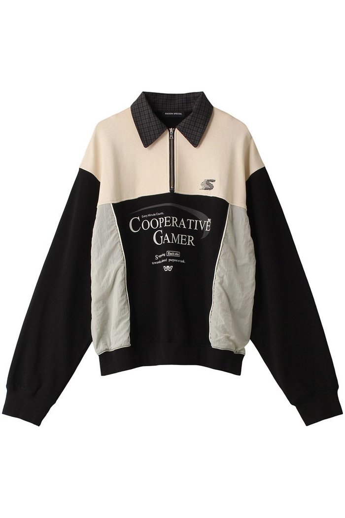 【メゾンスペシャル/MAISON SPECIAL】のCompany Print Half Zip Sweatshirt/カンパニーハーフジップスウェット インテリア・キッズ・メンズ・レディースファッション・服の通販 founy(ファニー) https://founy.com/ ファッション Fashion レディースファッション Fashion for Women トップス・カットソー Cut & Sew Tops シャツ・ブラウス・オフィスカジュアル Elegant Blouses & Button-Ups レディースパーカー・カジュアルフーディー Casual Hoodies & Sweatshirts ロングTシャツ・Tシャツ Longline T-Shirts & Tees スウェット・クルーネックトップス Sweatshirts & Crewnecks / Relaxed Fit Sweat Tops カットソー・ベーシックTシャツ Cut-and-Sewn Tops / Stretch Tees & Basics 鹿の子 Piqué, Kanoko Fabric ジップ Zip, Zipper スタイリッシュ Stylish, Fashionable スポーティ Sporty, Casual Athletic タフタ Taffeta, Structured Fabric チェック Check, Plaid, Tartan トレンド Trend, Trending Now ミックス Mix, Mixed Style リラックス Relax, Relaxed Fit |ID: prp329100004607906 ipo3291000000032913127