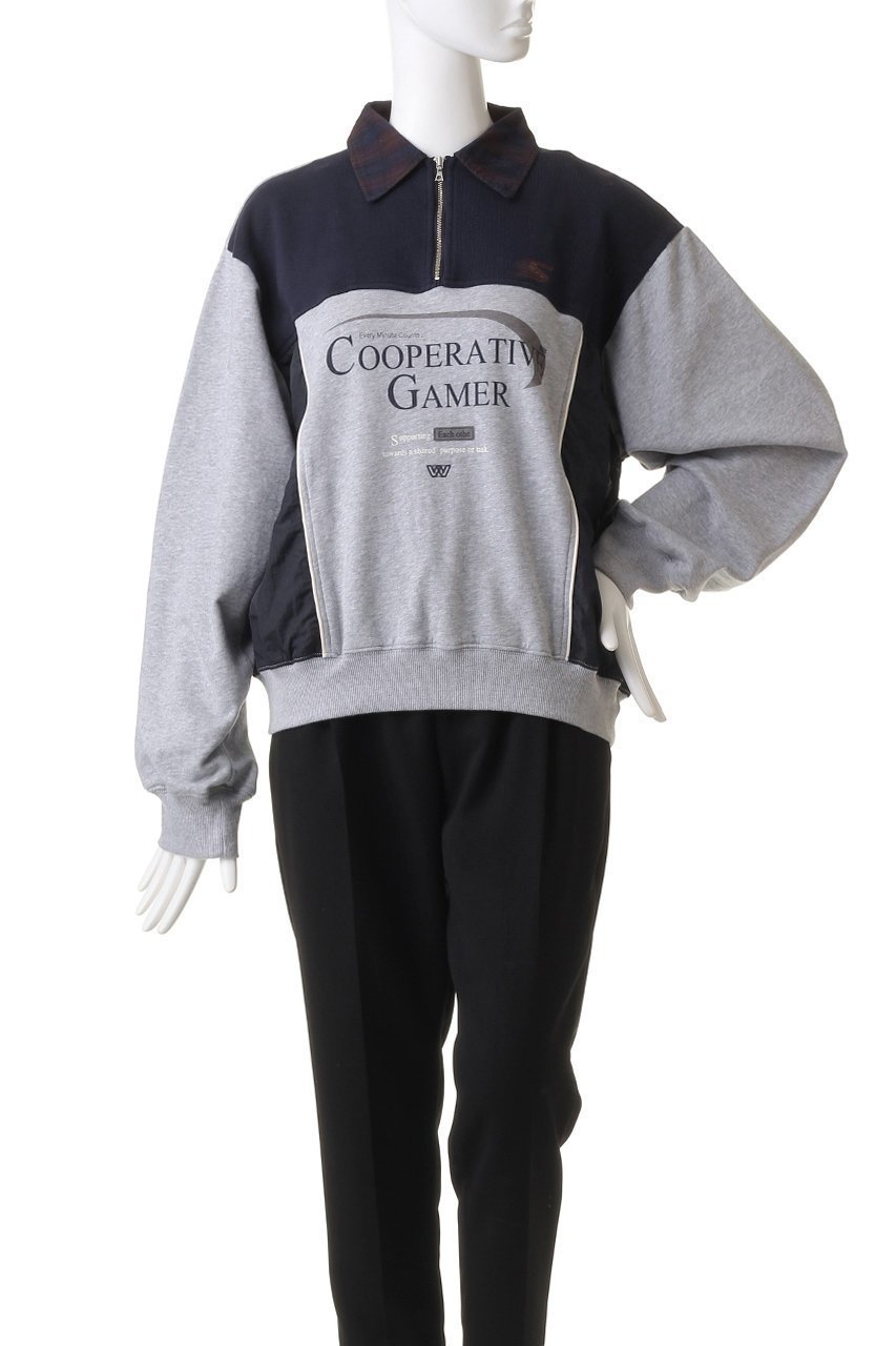 【メゾンスペシャル/MAISON SPECIAL】のCompany Print Half Zip Sweatshirt/カンパニーハーフジップスウェット 人気、トレンドファッション・服の通販 founy(ファニー) 　ファッション　Fashion　レディースファッション　Fashion for Women　トップス・カットソー　Cut & Sew Tops　シャツ・ブラウス・オフィスカジュアル　Elegant Blouses & Button-Ups　レディースパーカー・カジュアルフーディー　Casual Hoodies & Sweatshirts　ロングTシャツ・Tシャツ　Longline T-Shirts & Tees　スウェット・クルーネックトップス　Sweatshirts & Crewnecks / Relaxed Fit Sweat Tops　カットソー・ベーシックTシャツ　Cut-and-Sewn Tops / Stretch Tees & Basics　鹿の子　Piqué, Kanoko Fabric　ジップ　Zip, Zipper　スタイリッシュ　Stylish, Fashionable　スポーティ　Sporty, Casual Athletic　タフタ　Taffeta, Structured Fabric　チェック　Check, Plaid, Tartan　トレンド　Trend, Trending Now　ミックス　Mix, Mixed Style　リラックス　Relax, Relaxed Fit　other-2|ID: prp329100004607906 ipo3291000000032913161