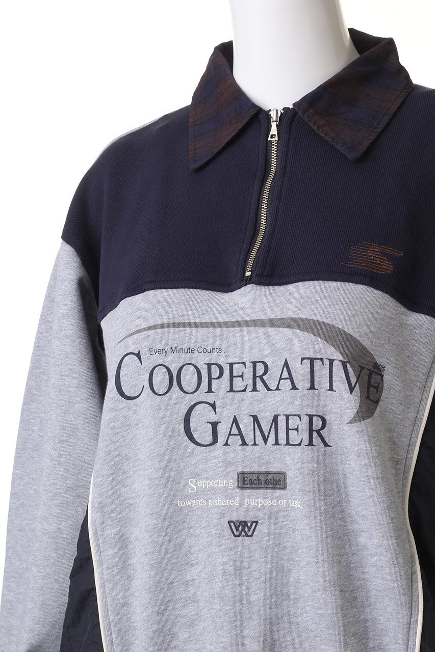 【メゾンスペシャル/MAISON SPECIAL】のCompany Print Half Zip Sweatshirt/カンパニーハーフジップスウェット 人気、トレンドファッション・服の通販 founy(ファニー) 　ファッション　Fashion　レディースファッション　Fashion for Women　トップス・カットソー　Cut & Sew Tops　シャツ・ブラウス・オフィスカジュアル　Elegant Blouses & Button-Ups　レディースパーカー・カジュアルフーディー　Casual Hoodies & Sweatshirts　ロングTシャツ・Tシャツ　Longline T-Shirts & Tees　スウェット・クルーネックトップス　Sweatshirts & Crewnecks / Relaxed Fit Sweat Tops　カットソー・ベーシックTシャツ　Cut-and-Sewn Tops / Stretch Tees & Basics　鹿の子　Piqué, Kanoko Fabric　ジップ　Zip, Zipper　スタイリッシュ　Stylish, Fashionable　スポーティ　Sporty, Casual Athletic　タフタ　Taffeta, Structured Fabric　チェック　Check, Plaid, Tartan　トレンド　Trend, Trending Now　ミックス　Mix, Mixed Style　リラックス　Relax, Relaxed Fit　other-5|ID: prp329100004607906 ipo3291000000032913187