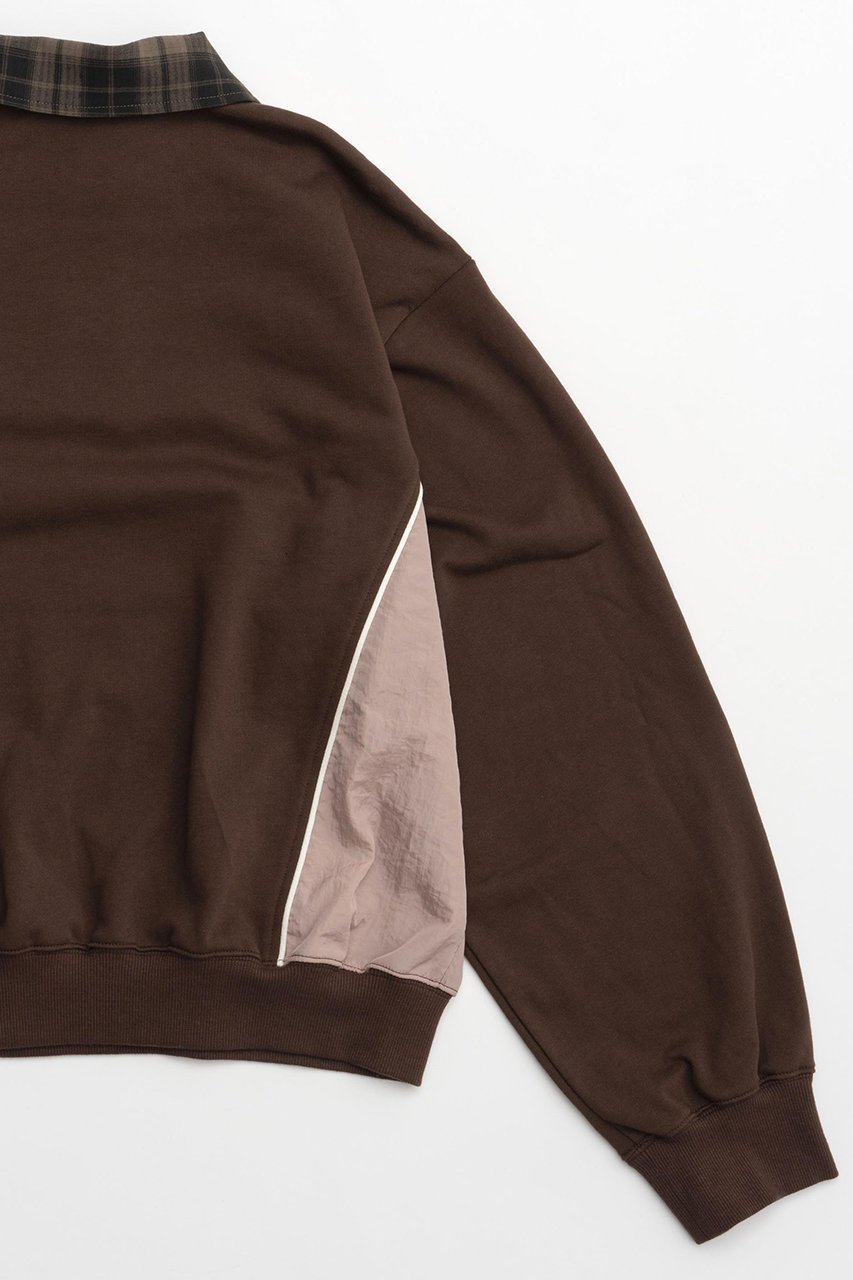 【メゾンスペシャル/MAISON SPECIAL】のCompany Print Half Zip Sweatshirt/カンパニーハーフジップスウェット 人気、トレンドファッション・服の通販 founy(ファニー) 　ファッション　Fashion　レディースファッション　Fashion for Women　トップス・カットソー　Cut & Sew Tops　シャツ・ブラウス・オフィスカジュアル　Elegant Blouses & Button-Ups　レディースパーカー・カジュアルフーディー　Casual Hoodies & Sweatshirts　ロングTシャツ・Tシャツ　Longline T-Shirts & Tees　スウェット・クルーネックトップス　Sweatshirts & Crewnecks / Relaxed Fit Sweat Tops　カットソー・ベーシックTシャツ　Cut-and-Sewn Tops / Stretch Tees & Basics　鹿の子　Piqué, Kanoko Fabric　ジップ　Zip, Zipper　スタイリッシュ　Stylish, Fashionable　スポーティ　Sporty, Casual Athletic　タフタ　Taffeta, Structured Fabric　チェック　Check, Plaid, Tartan　トレンド　Trend, Trending Now　ミックス　Mix, Mixed Style　リラックス　Relax, Relaxed Fit　other-6|ID: prp329100004607906 ipo3291000000032913195