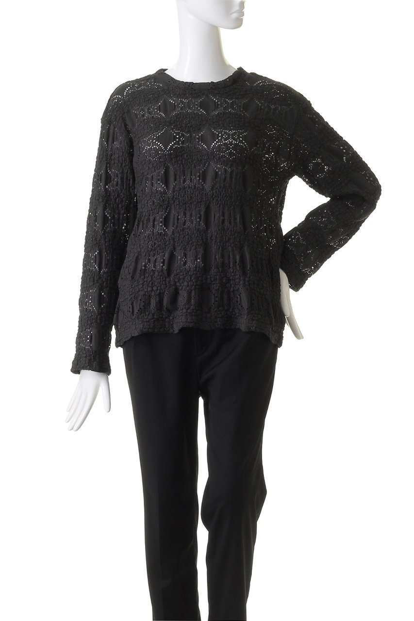 【ミズイロ インド/mizuiro ind】のsheer pattern knitting crew neck long T Tシャツ 人気、トレンドファッション・服の通販 founy(ファニー) 　ファッション　Fashion　レディースファッション　Fashion for Women　トップス・カットソー　Cut & Sew Tops　ニット　Knit Tops & Sweaters　シャツ・ブラウス・オフィスカジュアル　Elegant Blouses & Button-Ups　ロングTシャツ・Tシャツ　Longline T-Shirts & Tees　カットソー・ベーシックTシャツ　Cut-and-Sewn Tops / Stretch Tees & Basics　おすすめ　Recommended / Our Picks　インナー　Innerwear　シアー　Sheer, See-Through　ジャケット　Jacket, Outerwear　ストレッチ　Stretch, Stretchy Fabric　スリーブ　Sleeve, Long Sleeve / Short Sleeve　レース　Lace, Lace Fabric　ロング　Long, Long-Length　other-2|ID: prp329100004607909 ipo3291000000032913570