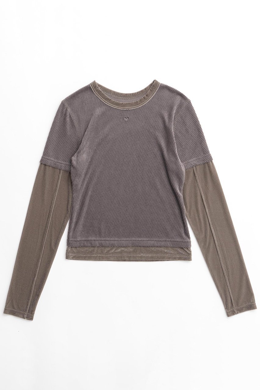 【メゾンスペシャル/MAISON SPECIAL】のWith Heart Necklace Velor Tops/ハートネックレス付きベロアトップス 人気、トレンドファッション・服の通販 founy(ファニー) 　ファッション　Fashion　レディースファッション　Fashion for Women　トップス・カットソー　Cut & Sew Tops　シャツ・ブラウス・オフィスカジュアル　Elegant Blouses & Button-Ups　ロングTシャツ・Tシャツ　Longline T-Shirts & Tees　カットソー・ベーシックTシャツ　Cut-and-Sewn Tops / Stretch Tees & Basics　ベロアトップス　Velour Tops / Velvet-Look Items　ジュエリー　Jewelry　ネックレス　Necklaces & Pendants　コーデュロイ　Corduroy, Cord Fabric　ストライプ　Stripe, Striped Pattern　スリーブ　Sleeve, Long Sleeve / Short Sleeve　ドッキング　Docking, Mixed Material　ネックレス　Necklace, Pendant Necklace　長袖　Long Sleeve, Full Sleeve　バイアス　Bias, Diagonal Cut　ベロア　Velour, Soft Velvet　半袖　Short Sleeve, Half Sleeve　ロング　Long, Long-Length　ワンポイント　One Point, Statement Accent　other-8|ID: prp329100004607911 ipo3291000000032913751