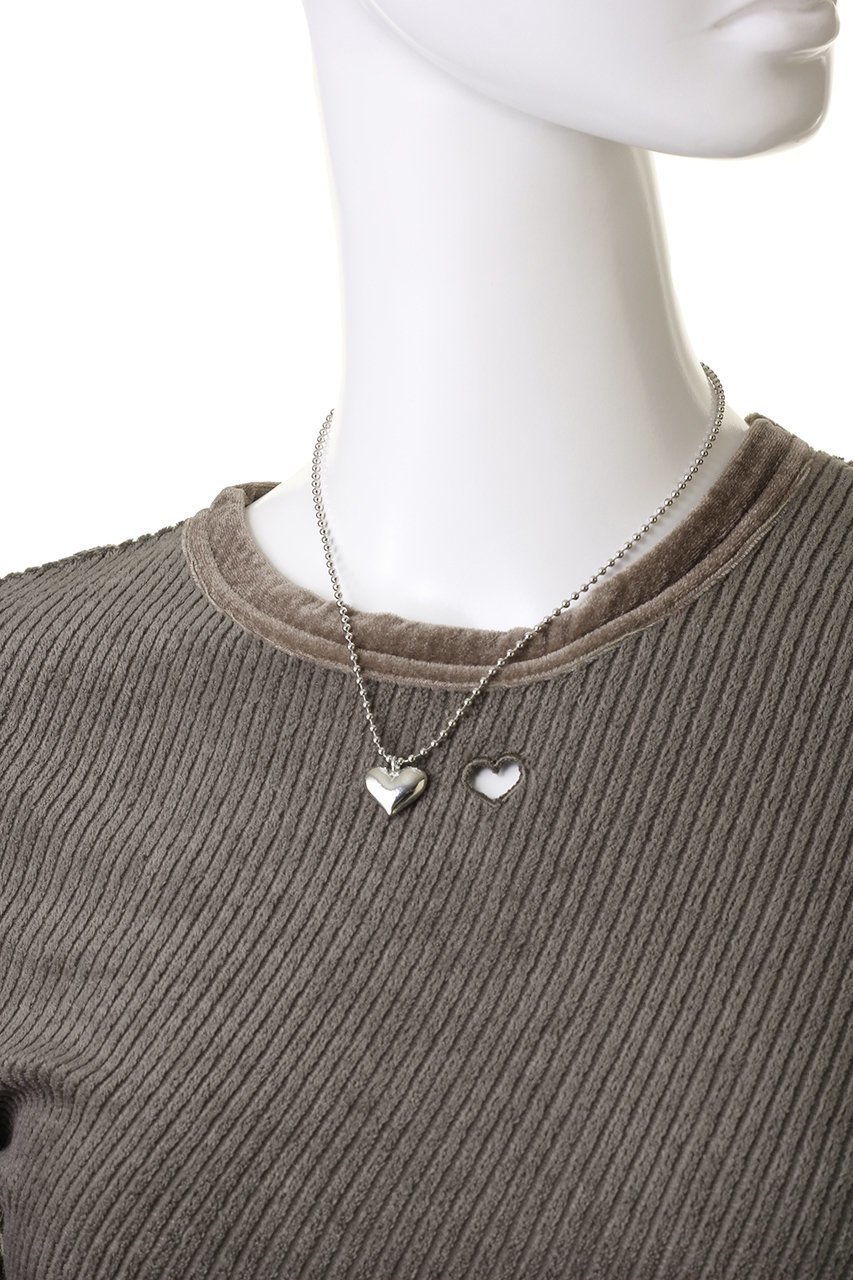 【メゾンスペシャル/MAISON SPECIAL】のWith Heart Necklace Velor Tops/ハートネックレス付きベロアトップス 人気、トレンドファッション・服の通販 founy(ファニー) 　ファッション　Fashion　レディースファッション　Fashion for Women　トップス・カットソー　Cut & Sew Tops　シャツ・ブラウス・オフィスカジュアル　Elegant Blouses & Button-Ups　ロングTシャツ・Tシャツ　Longline T-Shirts & Tees　カットソー・ベーシックTシャツ　Cut-and-Sewn Tops / Stretch Tees & Basics　ベロアトップス　Velour Tops / Velvet-Look Items　ジュエリー　Jewelry　ネックレス　Necklaces & Pendants　コーデュロイ　Corduroy, Cord Fabric　ストライプ　Stripe, Striped Pattern　スリーブ　Sleeve, Long Sleeve / Short Sleeve　ドッキング　Docking, Mixed Material　ネックレス　Necklace, Pendant Necklace　長袖　Long Sleeve, Full Sleeve　バイアス　Bias, Diagonal Cut　ベロア　Velour, Soft Velvet　半袖　Short Sleeve, Half Sleeve　ロング　Long, Long-Length　ワンポイント　One Point, Statement Accent　other-6|ID: prp329100004607911 ipo3291000000034909220