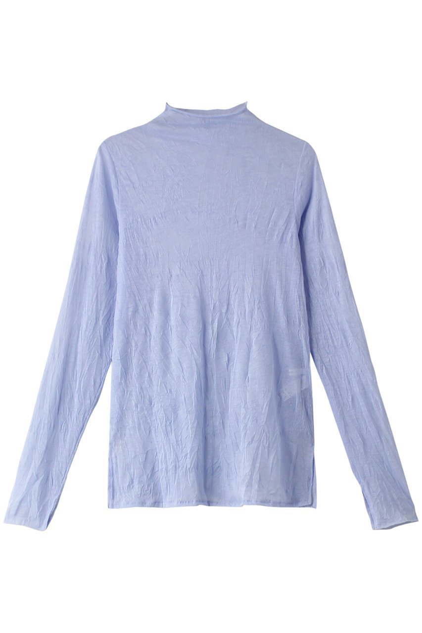 【ミディウミソリッド/MIDIUMISOLID】のsheer high neck innner インナー インテリア・キッズ・メンズ・レディースファッション・服の通販 founy(ファニー) 　ファッション　Fashion　レディースファッション　Fashion for Women　トップス・カットソー　Cut & Sew Tops　シャツ・ブラウス・オフィスカジュアル　Elegant Blouses & Button-Ups　ロングTシャツ・Tシャツ　Longline T-Shirts & Tees　カットソー・ベーシックTシャツ　Cut-and-Sewn Tops / Stretch Tees & Basics　インナー　Innerwear　シンプル　Simple, Minimal　スリーブ　Sleeve, Long Sleeve / Short Sleeve　ロング　Long, Long-Length　ワッシャー　Washer, Crinkled Finish　l.blue|ID: prp329100004607912 ipo3291000000032913716