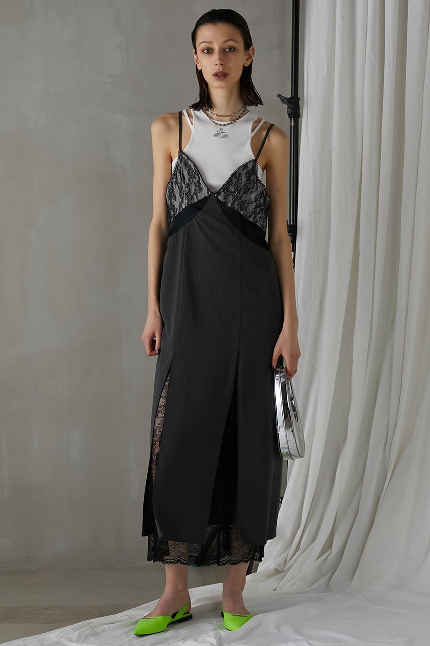 【プランク プロジェクト/PRANK PROJECT】のレースコンビキャミワンピース / Lace Combi Cami Dress 人気、トレンドファッション・服の通販 founy(ファニー) 　ファッション　Fashion　レディースファッション　Fashion for Women　ワンピース　Dresses　フォーマル・パーティードレス・結婚式用ドレス　Elegant & Casual Dresses　キャミソールワンピース　Camisole Dresses　チュニック　Tunic Tops & Dresses　おすすめ　Recommended / Our Picks　インナー　Innerwear　サテン　Satin, Glossy Fabric　ストライプ　Stripe, Striped Pattern　スリット　Slit, Slit Detail　タンク　Tank Top, Sleeveless Top　ダウン　Down, Puffer　チュニック　Tunic, Long Top　フェミニン　Feminine, Girly　マニッシュ　Mannish, Boyish　ミックス　Mix, Mixed Style　レース　Lace, Lace Fabric　ロング　Long, Long-Length　夏　Summer　other-7|ID: prp329100004607919 ipo3291000000032914116
