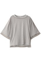 【クラネ/CLANE】のRHINESTONE SHEER TOPS Tシャツ/カットソー 人気、トレンドファッション・服の通販 founy(ファニー) ファッション Fashion レディースファッション Fashion for Women トップス・カットソー Cut & Sew Tops シャツ・ブラウス・オフィスカジュアル Elegant Blouses & Button-Ups ロングTシャツ・Tシャツ Longline T-Shirts & Tees カットソー・ベーシックTシャツ Cut-and-Sewn Tops / Stretch Tees & Basics カットソー Cut and Sewn Top ショート Short, Short Length シンプル Simple, Minimal ストーン Stone, Gem-Like スリーブ Sleeve, Long Sleeve / Short Sleeve ドット Polka Dot, Dot Pattern 半袖 Short Sleeve, Half Sleeve thumbnail GRAY|ID: prp329100004607924 ipo3291000000034954457
