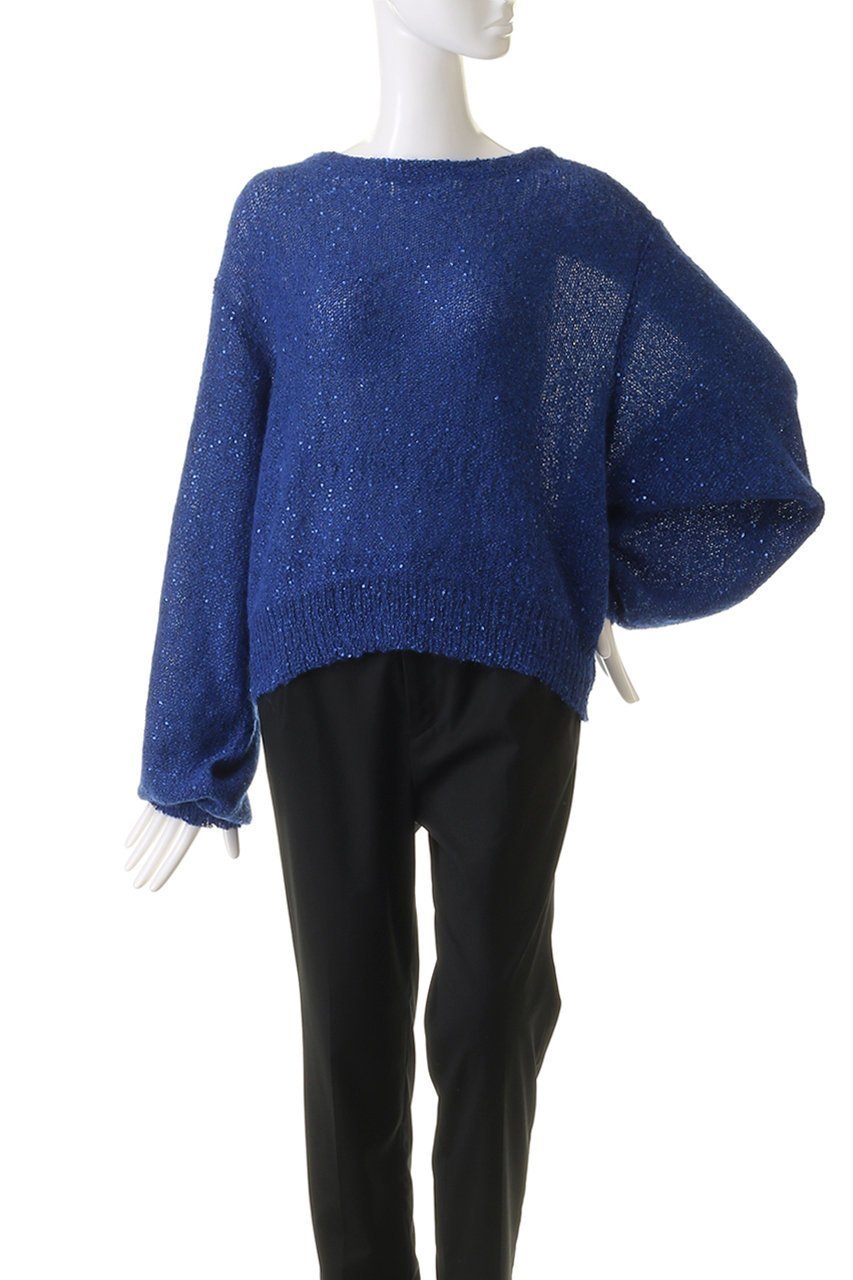 【クチュールドアダム/COUTURE D'ADAM】のシークインプルオーバー 人気、トレンドファッション・服の通販 founy(ファニー) 　ファッション　Fashion　レディースファッション　Fashion for Women　トップス・カットソー　Cut & Sew Tops　ニット　Knit Tops & Sweaters　カジュアルプルオーバー・ニットトップス　Pullovers & Knit Tops / Casual Pullovers　スリーブ　Sleeve, Long Sleeve / Short Sleeve　トレンド　Trend, Trending Now　フォルム　Silhouette, Form　エレガント 上品　Elegant　other-2|ID: prp329100004607926 ipo3291000000032914183