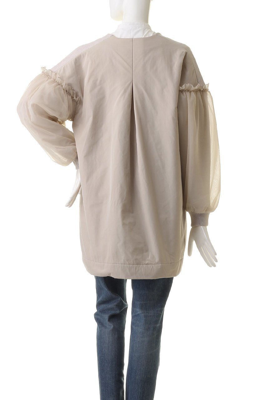 【マリリンムーン/MARILYN MOON】の【別注】パデッドコクーンパールニットコート 人気、トレンドファッション・服の通販 founy(ファニー) 　ファッション　Fashion　レディースファッション　Fashion for Women　アウター　Coat / Outerwear Collection　コート・ロングコート・ピーコート　Long Coats, Peacoats & More　オーガンジー　Organza Fabric　カーディガン　Cardigan, Knitwear　ギャザー　Gathered, Ruffled　ショート　Short, Short Length　ダブル　Double, Double-Breasted　チュール　Tulip, Tulip Motif　バランス　Balance, Style Balance　ボックス　Boxy, Box Shape　ミラノリブ　Milano Rib, Milano Stitch　別注　Limited Edition, Custom Order　other-4|ID: prp329100004607930 ipo3291000000035690580