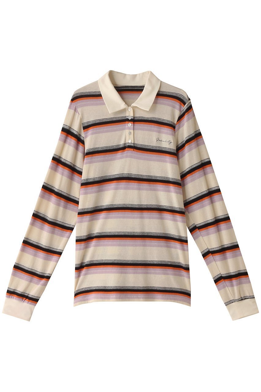 【メゾンスペシャル/MAISON SPECIAL】のMulti Border Polo Shirt/マルチボーダーポロシャツ インテリア・キッズ・メンズ・レディースファッション・服の通販 founy(ファニー) 　ファッション　Fashion　レディースファッション　Fashion for Women　トップス・カットソー　Cut & Sew Tops　シャツ・ブラウス・オフィスカジュアル　Elegant Blouses & Button-Ups　ロングTシャツ・Tシャツ　Longline T-Shirts & Tees　ポロシャツ・きれいめカジュアル　Smart-Casual Polo Tops　カットソー・ベーシックTシャツ　Cut-and-Sewn Tops / Stretch Tees & Basics　カットソー　Cut and Sewn Top　スリーブ　Sleeve, Long Sleeve / Short Sleeve　ボーダー　Border, Stripe　ロング　Long, Long-Length　WHT(ホワイト)|ID: prp329100004607934 ipo3291000000032914497