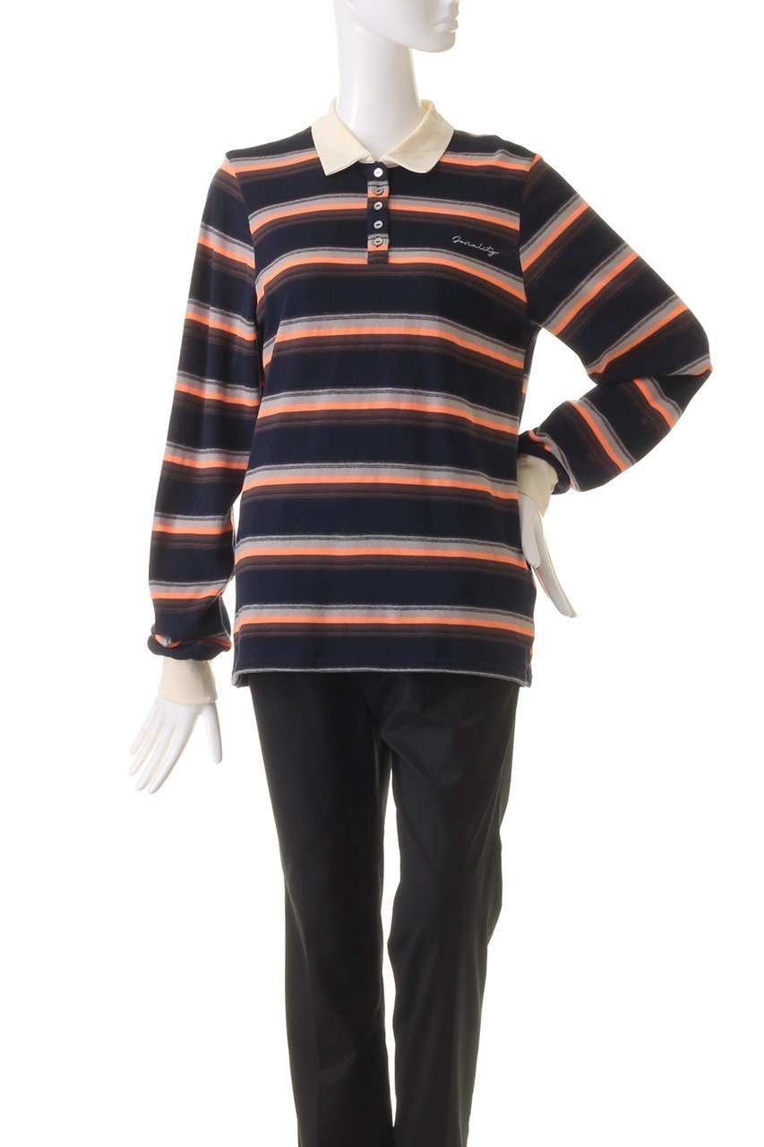 【メゾンスペシャル/MAISON SPECIAL】のMulti Border Polo Shirt/マルチボーダーポロシャツ 人気、トレンドファッション・服の通販 founy(ファニー) 　ファッション　Fashion　レディースファッション　Fashion for Women　トップス・カットソー　Cut & Sew Tops　シャツ・ブラウス・オフィスカジュアル　Elegant Blouses & Button-Ups　ロングTシャツ・Tシャツ　Longline T-Shirts & Tees　ポロシャツ・きれいめカジュアル　Smart-Casual Polo Tops　カットソー・ベーシックTシャツ　Cut-and-Sewn Tops / Stretch Tees & Basics　カットソー　Cut and Sewn Top　スリーブ　Sleeve, Long Sleeve / Short Sleeve　ボーダー　Border, Stripe　ロング　Long, Long-Length　other-2|ID: prp329100004607934 ipo3291000000032914515