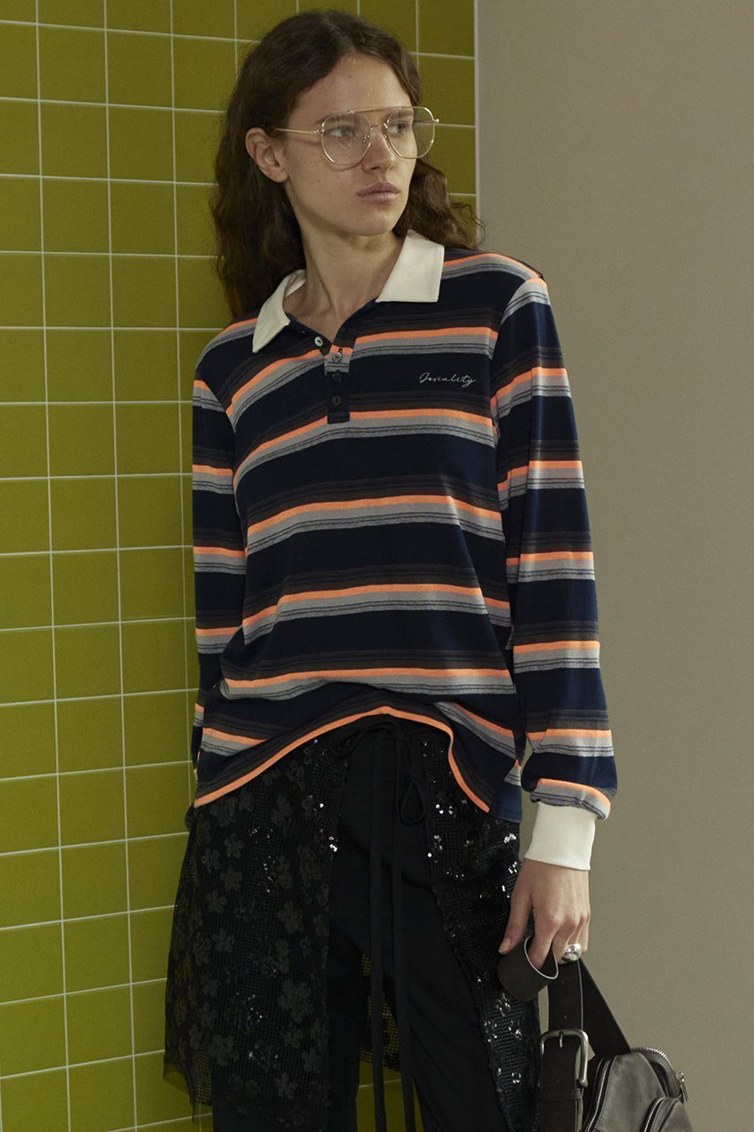 【メゾンスペシャル/MAISON SPECIAL】のMulti Border Polo Shirt/マルチボーダーポロシャツ 人気、トレンドファッション・服の通販 founy(ファニー) 　ファッション　Fashion　レディースファッション　Fashion for Women　トップス・カットソー　Cut & Sew Tops　シャツ・ブラウス・オフィスカジュアル　Elegant Blouses & Button-Ups　ロングTシャツ・Tシャツ　Longline T-Shirts & Tees　ポロシャツ・きれいめカジュアル　Smart-Casual Polo Tops　カットソー・ベーシックTシャツ　Cut-and-Sewn Tops / Stretch Tees & Basics　カットソー　Cut and Sewn Top　スリーブ　Sleeve, Long Sleeve / Short Sleeve　ボーダー　Border, Stripe　ロング　Long, Long-Length　other-8|ID: prp329100004607934 ipo3291000000032914582
