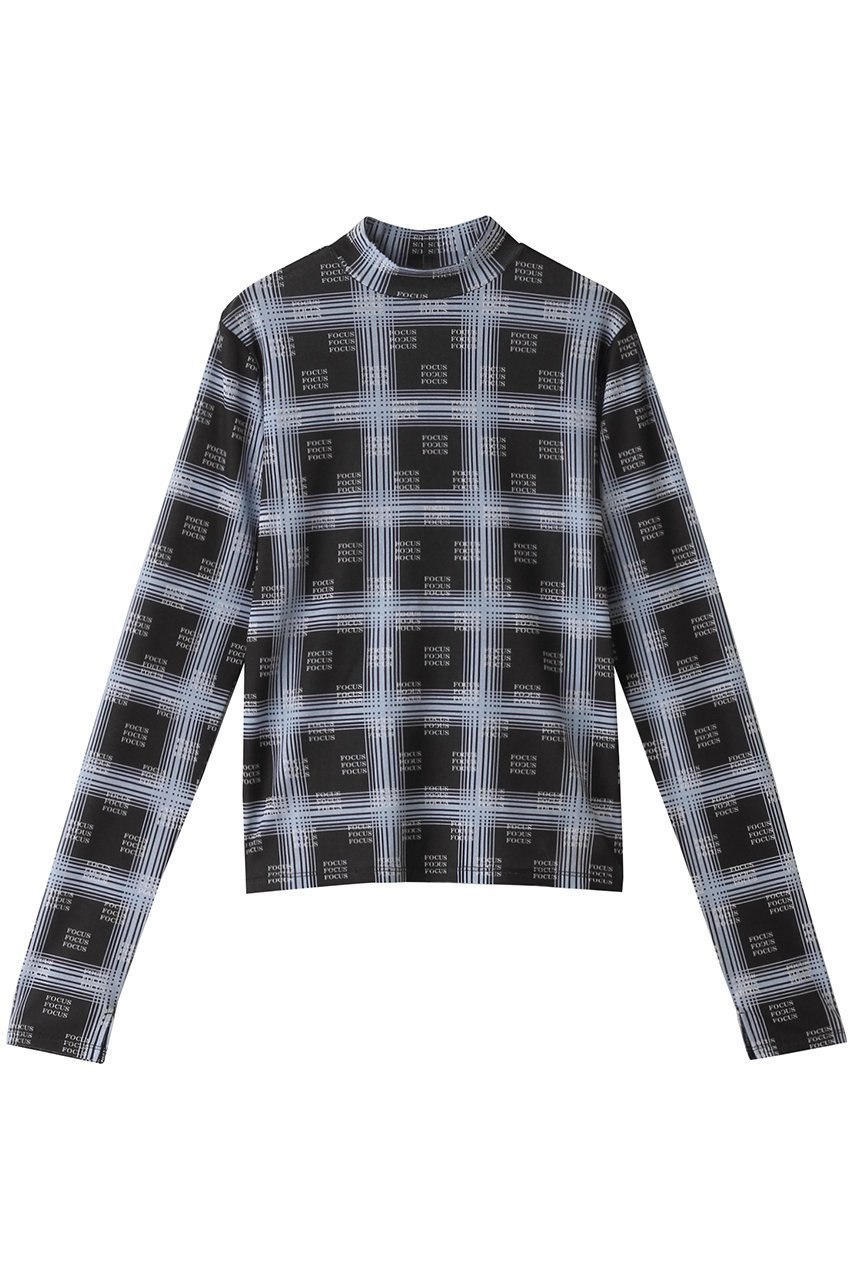 【メゾンスペシャル/MAISON SPECIAL】のFOCUS Checkered Turtleneck Tops/FOCUSチェックタートルトップス インテリア・キッズ・メンズ・レディースファッション・服の通販 founy(ファニー) 　ファッション　Fashion　レディースファッション　Fashion for Women　トップス・カットソー　Cut & Sew Tops　シャツ・ブラウス・オフィスカジュアル　Elegant Blouses & Button-Ups　ロングTシャツ・Tシャツ　Longline T-Shirts & Tees　カットソー・ベーシックTシャツ　Cut-and-Sewn Tops / Stretch Tees & Basics　タートルネック・ハイネックトップス　Turtlenecks & High-Neck Tops　インナー　Innerwear　スタイリッシュ　Stylish, Fashionable　スリーブ　Sleeve, Long Sleeve / Short Sleeve　タートルネック　Turtleneck, High Neck　チェック　Check, Plaid, Tartan　パターン　Pattern, Design Print　ロング　Long, Long-Length　BLK(ブラック)|ID: prp329100004607936 ipo3291000000032914616
