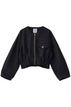 【ランバン オン ブルー/LANVIN en Bleu】のツイードノーカーラーブルゾンジャケット ネイビー|ID: prp329100004607939 ipo3291000000032914988