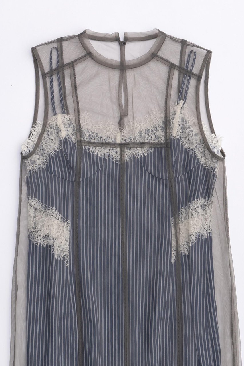 【メゾンスペシャル/MAISON SPECIAL】のTulle Layered Dress/チュールレイヤードワンピース 人気、トレンドファッション・服の通販 founy(ファニー) 　ファッション　Fashion　レディースファッション　Fashion for Women　ワンピース　Dresses　フォーマル・パーティードレス・結婚式用ドレス　Elegant & Casual Dresses　チュニック　Tunic Tops & Dresses　とろみ　Fluid, Flowy Fabric　キャミソール　Camisole, Spaghetti Strap Top　キュプラ　Cupro, Eco Fabric　シアー　Sheer, See-Through　ストライプ　Stripe, Striped Pattern　チュニック　Tunic, Long Top　チュール　Tulip, Tulip Motif　トレンド　Trend, Trending Now　ドッキング　Docking, Mixed Material　リボン　Ribbon, Bow　レース　Lace, Lace Fabric　ロング　Long, Long-Length　エレガント 上品　Elegant　夏　Summer　other-2|ID: prp329100004607940 ipo3291000000032915033