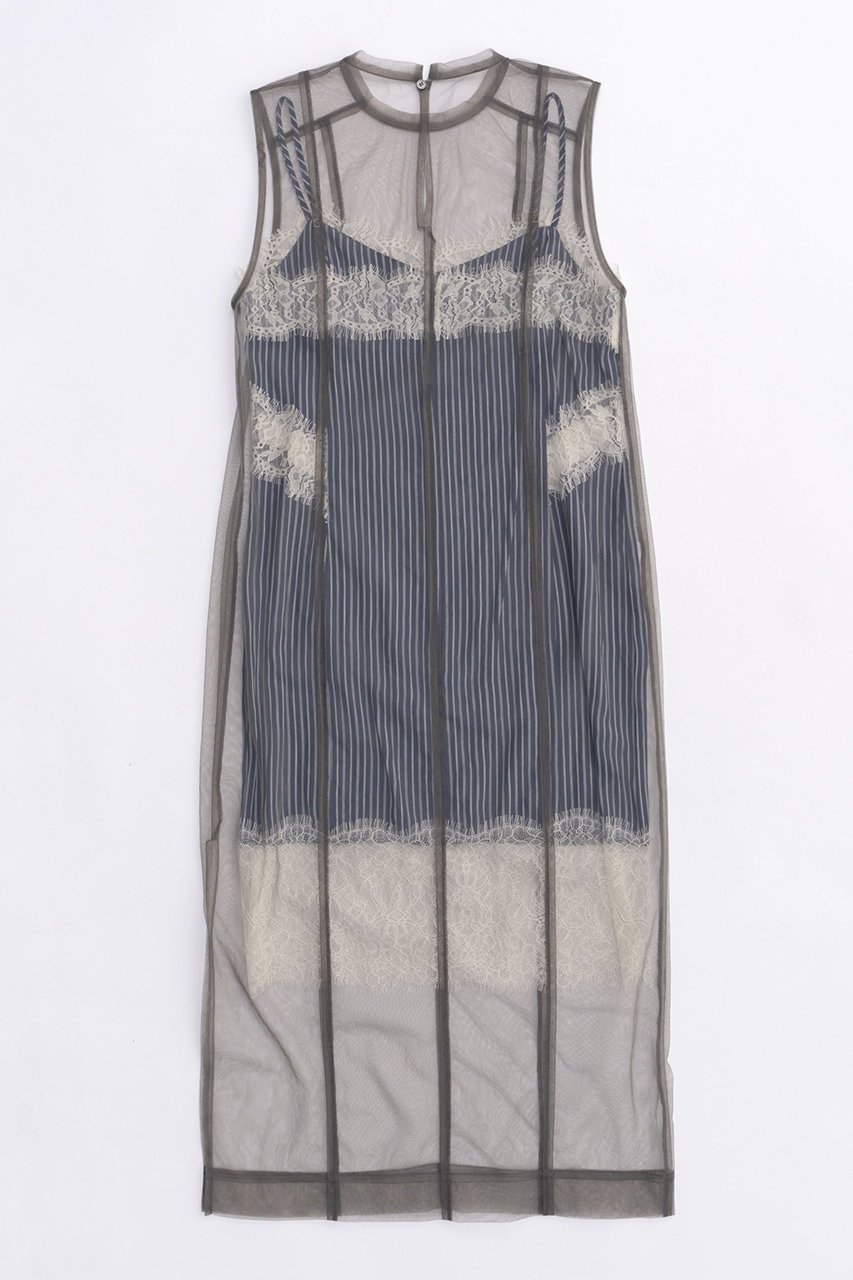 【メゾンスペシャル/MAISON SPECIAL】のTulle Layered Dress/チュールレイヤードワンピース 人気、トレンドファッション・服の通販 founy(ファニー) 　ファッション　Fashion　レディースファッション　Fashion for Women　ワンピース　Dresses　フォーマル・パーティードレス・結婚式用ドレス　Elegant & Casual Dresses　チュニック　Tunic Tops & Dresses　とろみ　Fluid, Flowy Fabric　キャミソール　Camisole, Spaghetti Strap Top　キュプラ　Cupro, Eco Fabric　シアー　Sheer, See-Through　ストライプ　Stripe, Striped Pattern　チュニック　Tunic, Long Top　チュール　Tulip, Tulip Motif　トレンド　Trend, Trending Now　ドッキング　Docking, Mixed Material　リボン　Ribbon, Bow　レース　Lace, Lace Fabric　ロング　Long, Long-Length　エレガント 上品　Elegant　夏　Summer　other-3|ID: prp329100004607940 ipo3291000000032915041