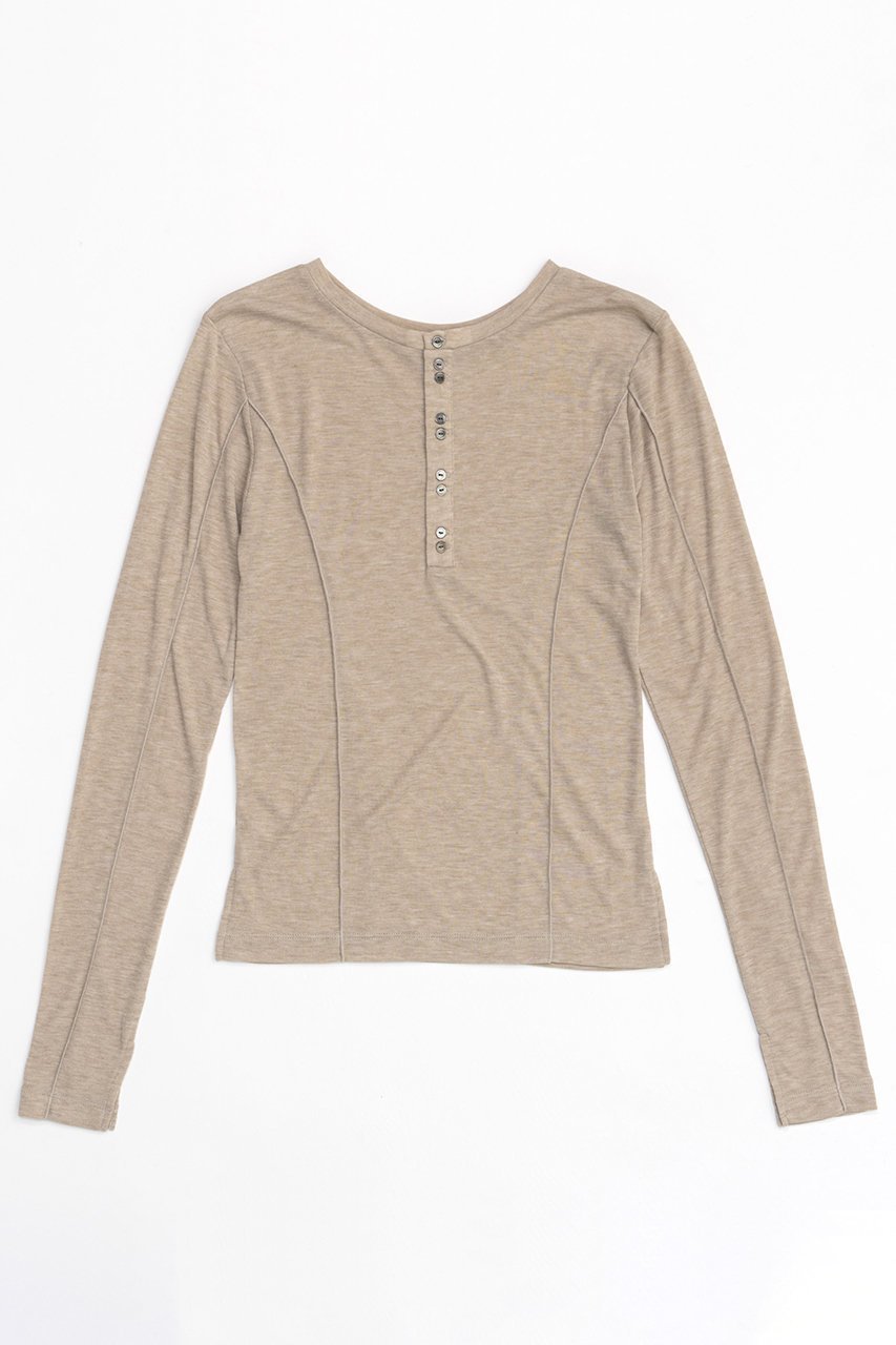 【メゾンスペシャル/MAISON SPECIAL】の2way Sheer Mellow Stitched Tops/2WAYシアーメローステッチトップス インテリア・キッズ・メンズ・レディースファッション・服の通販 founy(ファニー) 　ファッション　Fashion　レディースファッション　Fashion for Women　トップス・カットソー　Cut & Sew Tops　シャツ・ブラウス・オフィスカジュアル　Elegant Blouses & Button-Ups　ロングTシャツ・Tシャツ　Longline T-Shirts & Tees　カットソー・ベーシックTシャツ　Cut-and-Sewn Tops / Stretch Tees & Basics　おすすめ　Recommended / Our Picks　インナー　Innerwear　シアー　Sheer, See-Through　スリーブ　Sleeve, Long Sleeve / Short Sleeve　ロング　Long, Long-Length　A/W・秋冬　Autumn/Winter　BGE(ベージュ)|ID: prp329100004607941 ipo3291000000032915073
